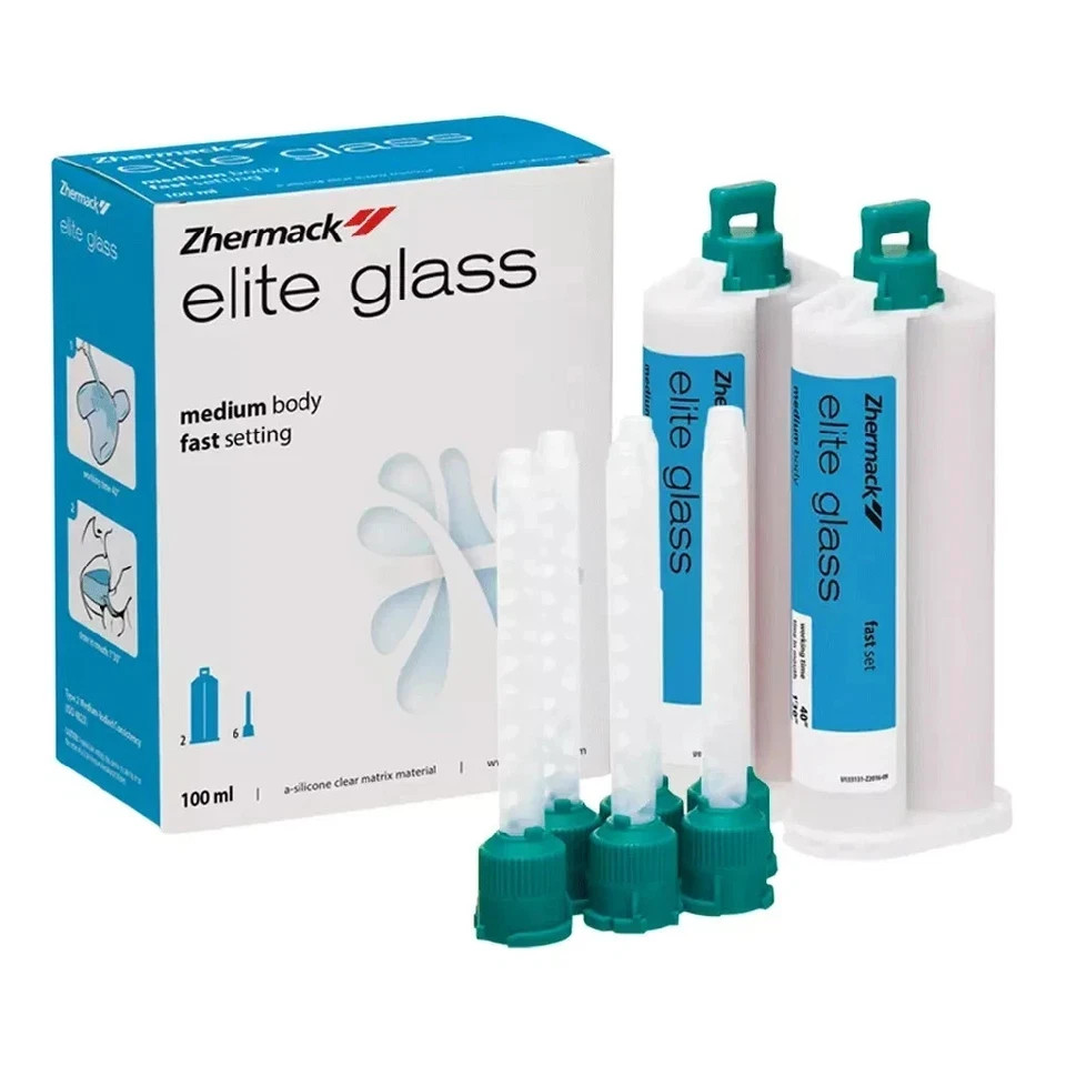 2 X Zhermack Elite Glass Transparent A Silicone VPS Injction Moulding Veneer P s
