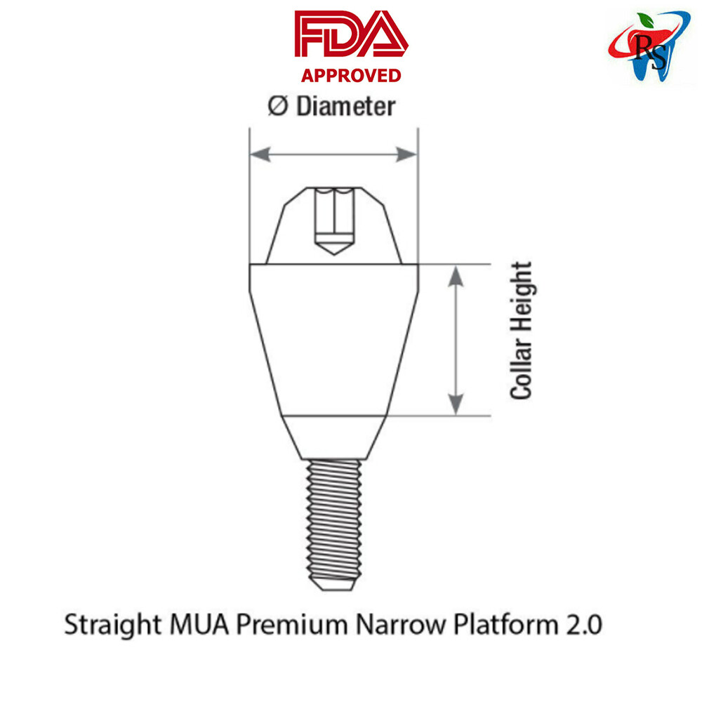 1x Set Straight Multi-Unit 1.6 Slim NP Int Hex 2.0mm + Titanium Sleeve Fixture
