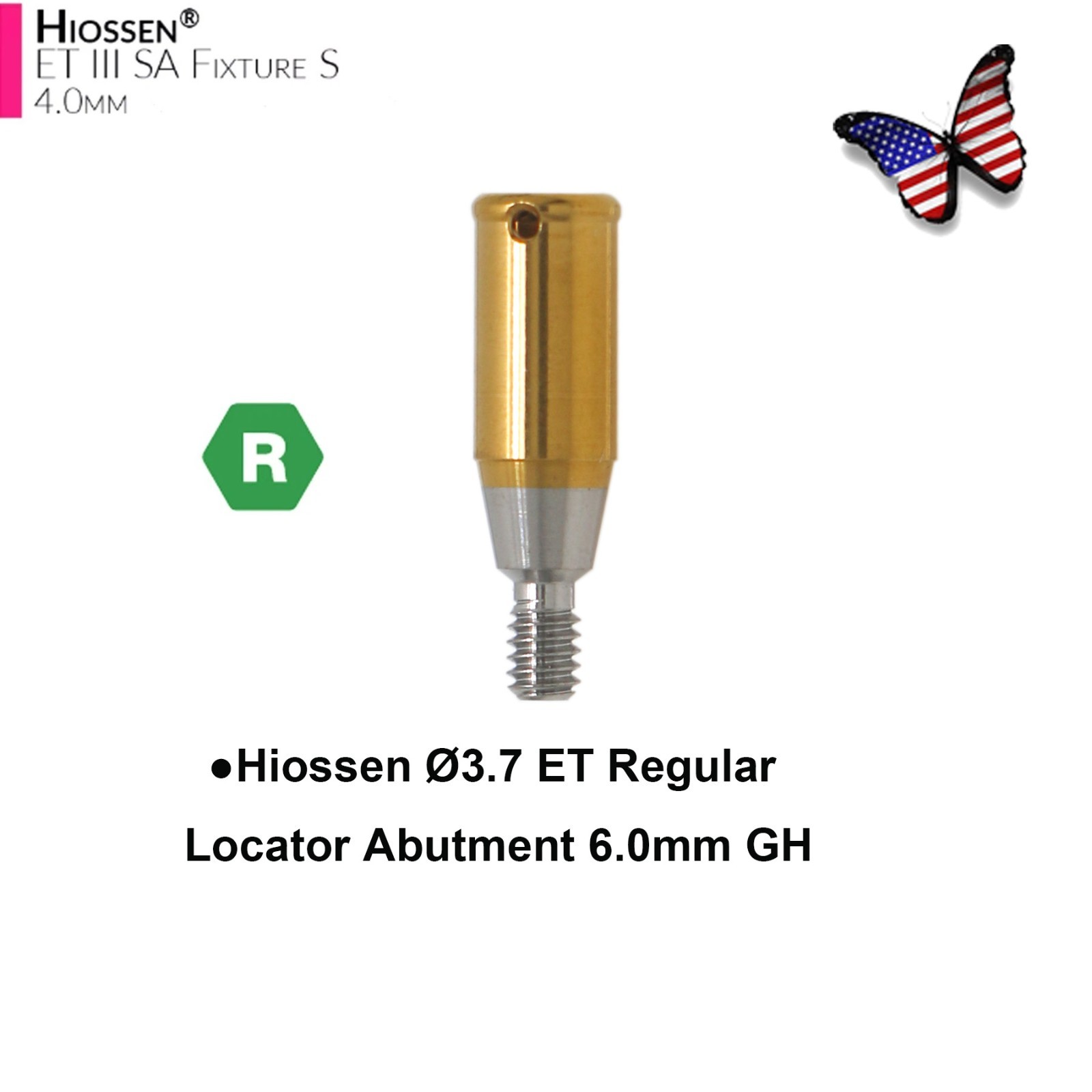 US Locator Overdenture Abutment & Male Cap Inserts Kit for Hiossen R/M Platform