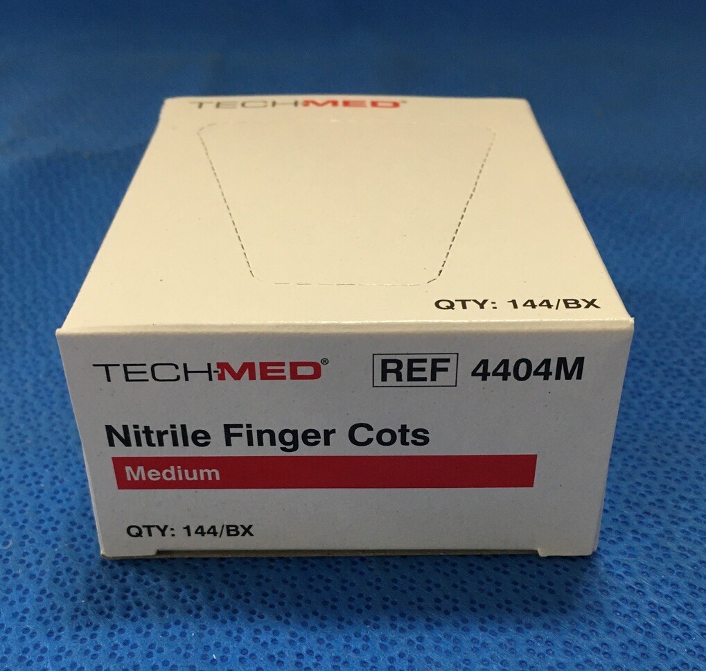 Dukal #4404M TechMed Nitrile Finger Cots, Medium – Qty: 144