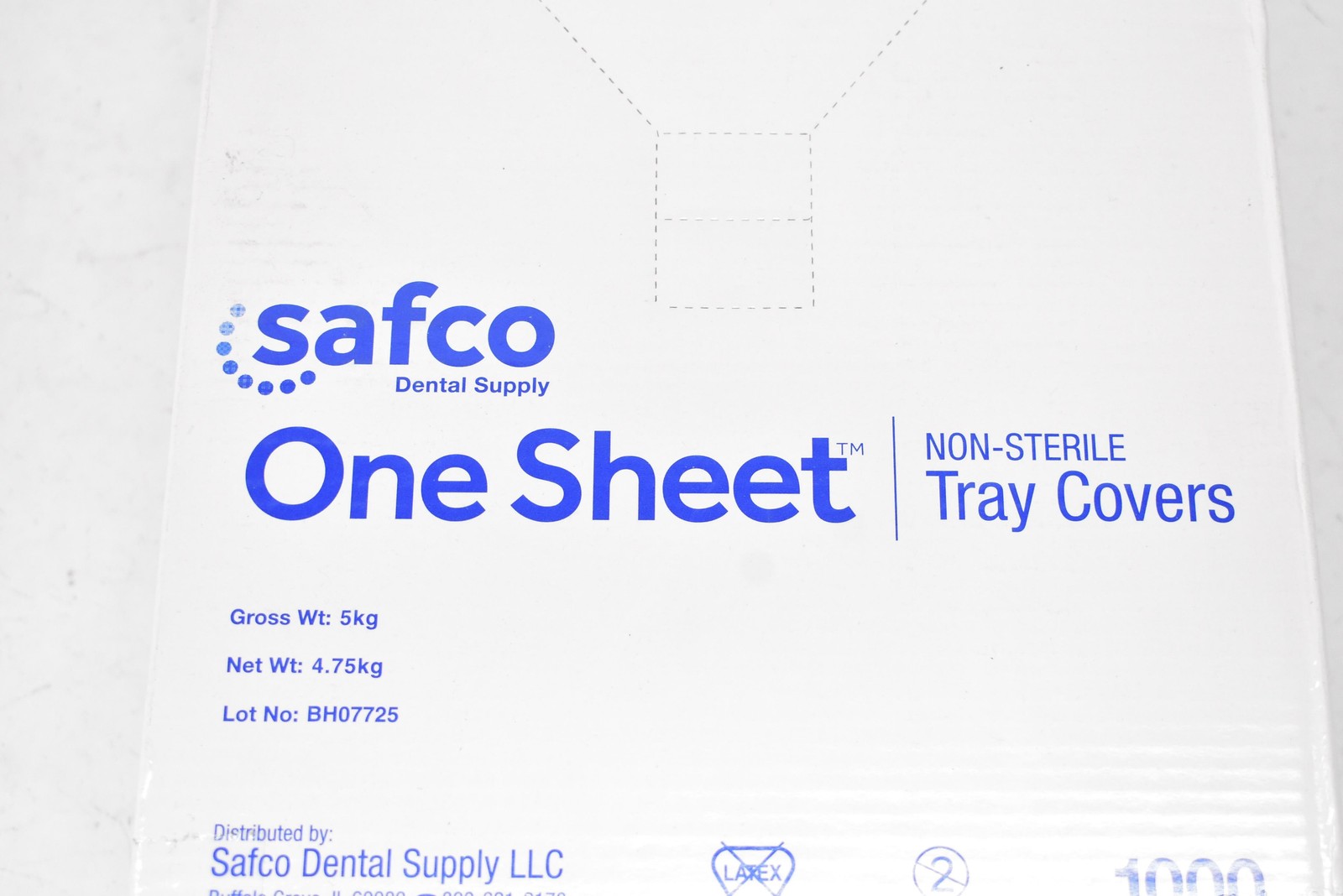 Safco Dental Supply One Sheet Size B Tray Covers Blue 8.5 X 12.25 1000/Case Box