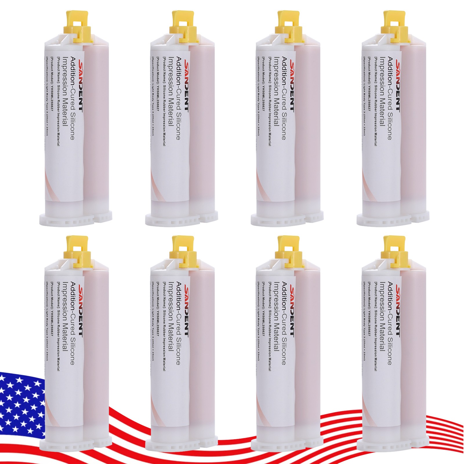 8Pcs Light Body Fast Rapid Set Dental Impression Material 50mL Cartridge VPS PVS