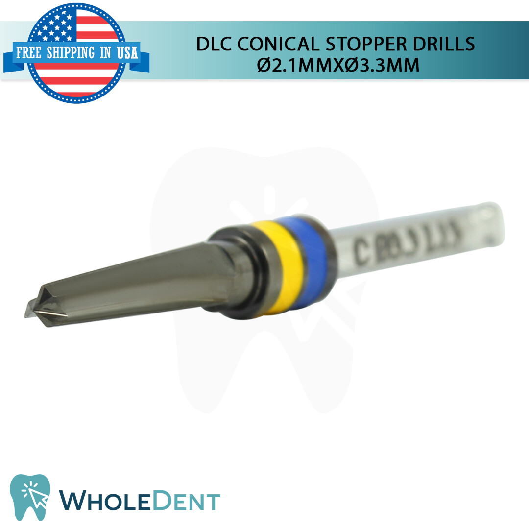 DLC Conical Integral Stopper Drill Ø2.1XØ3.3 Dental Im plant Tool Instrument