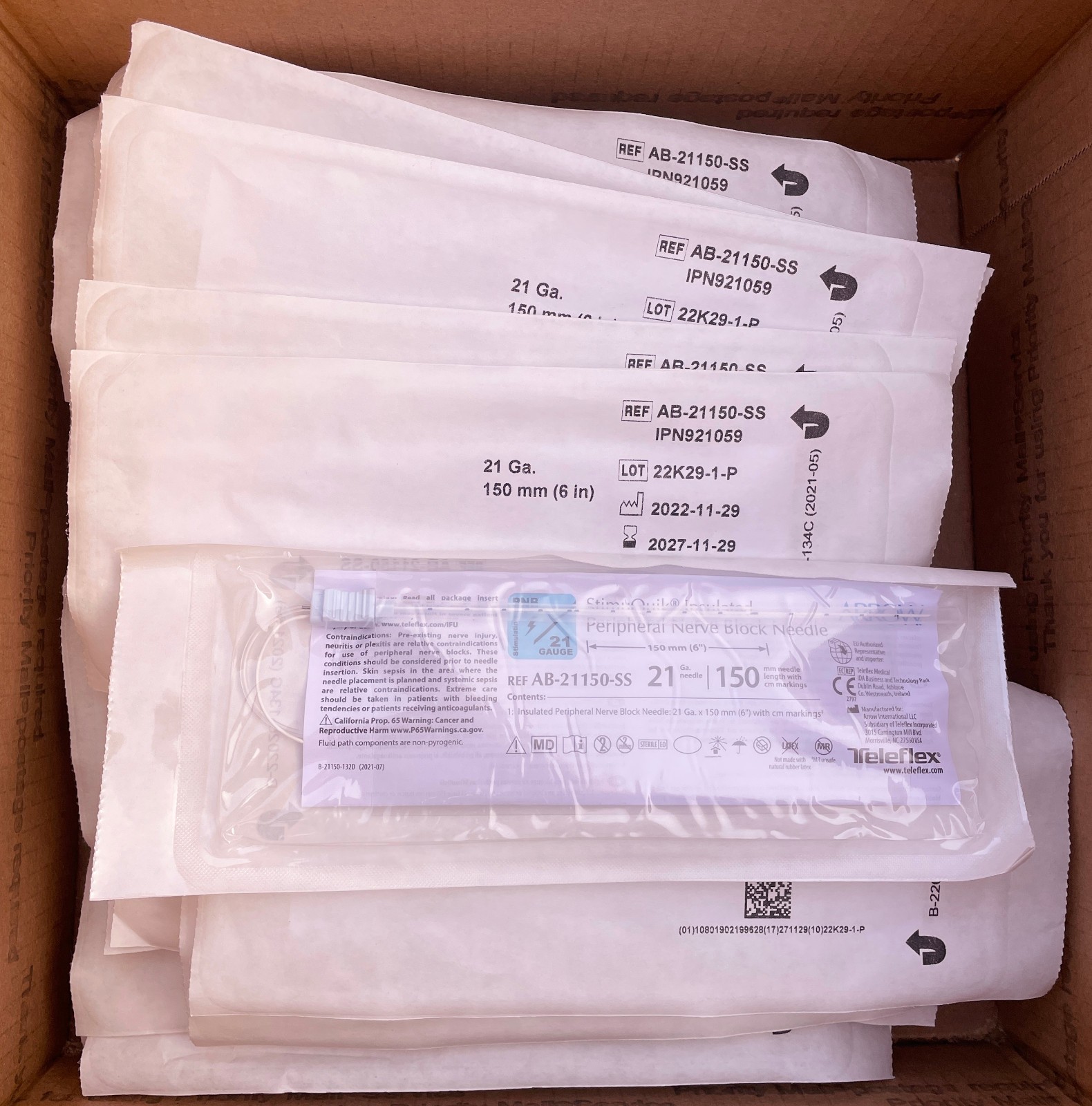 Lot of 25 Arrow Teleflex StimuQuik – Model AB-21150-SS – NEW IN PACKAGE