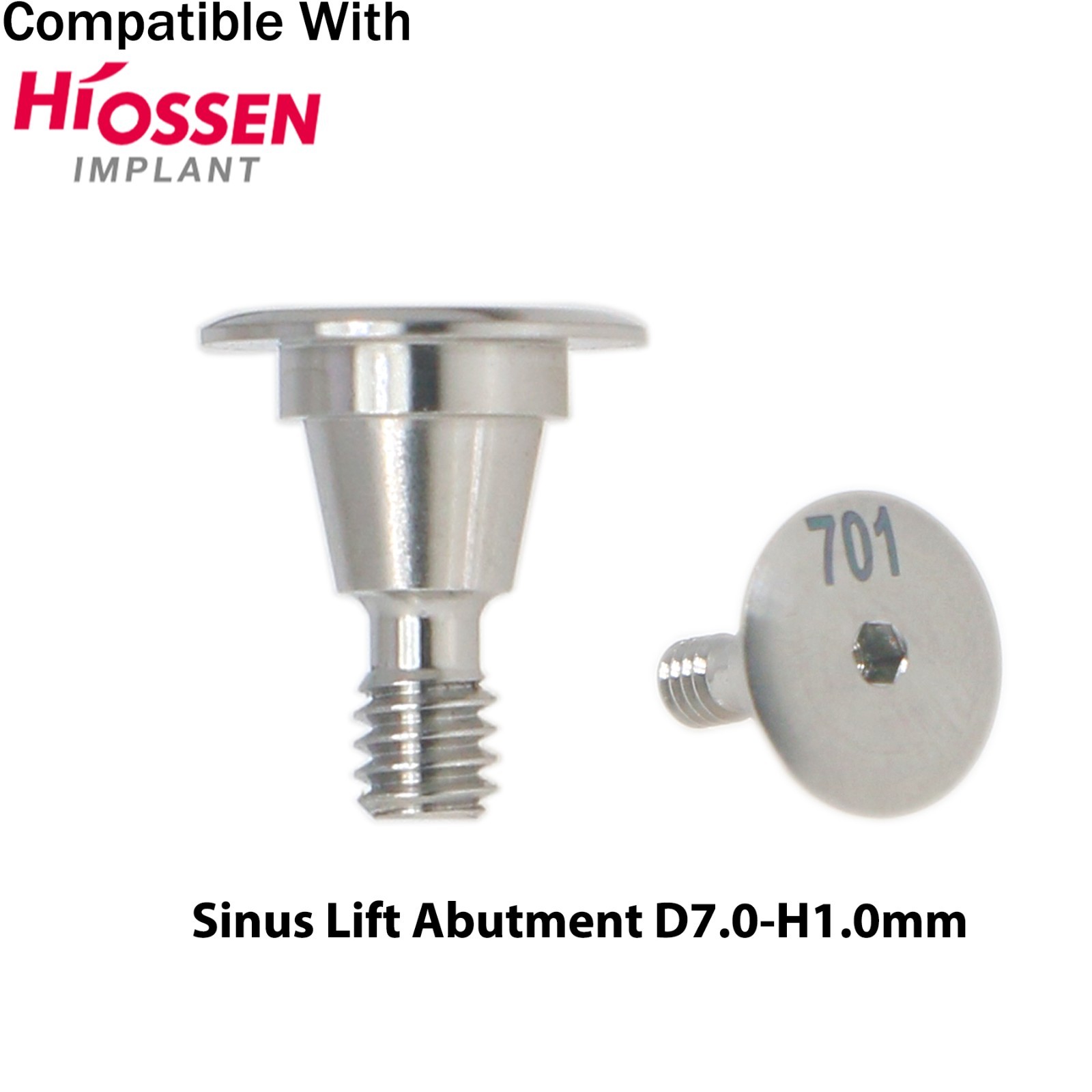 Dental Titanium Sinus Lift Temporary Abutment Fits Hiossen Osstem Dia Ø6.0-9.0mm