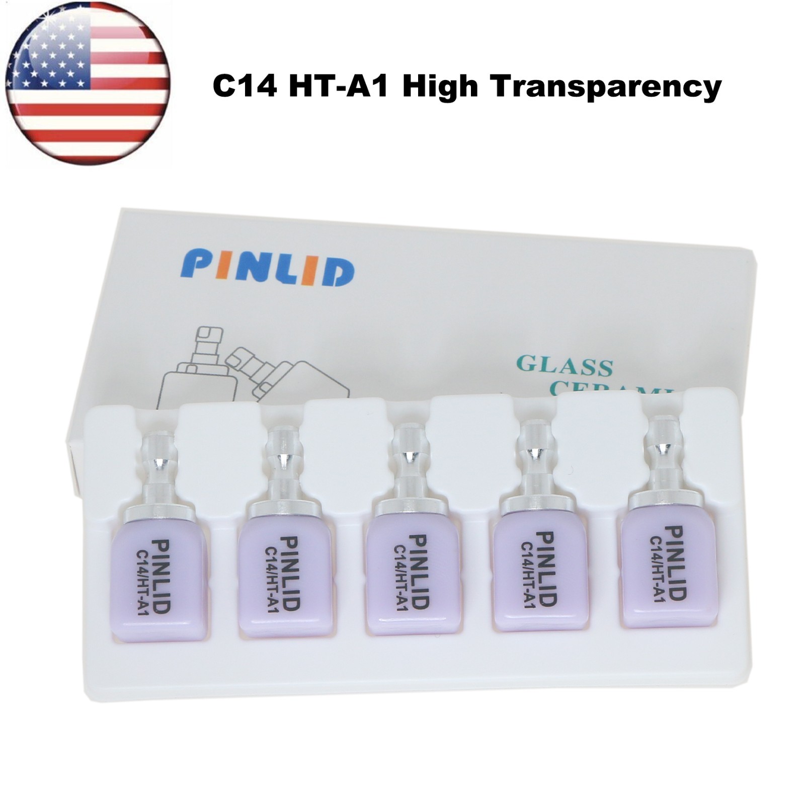 US C14 HT Dental Glass Ceramic Lithium Disilicate Blocks CEREC CAD CAM Block