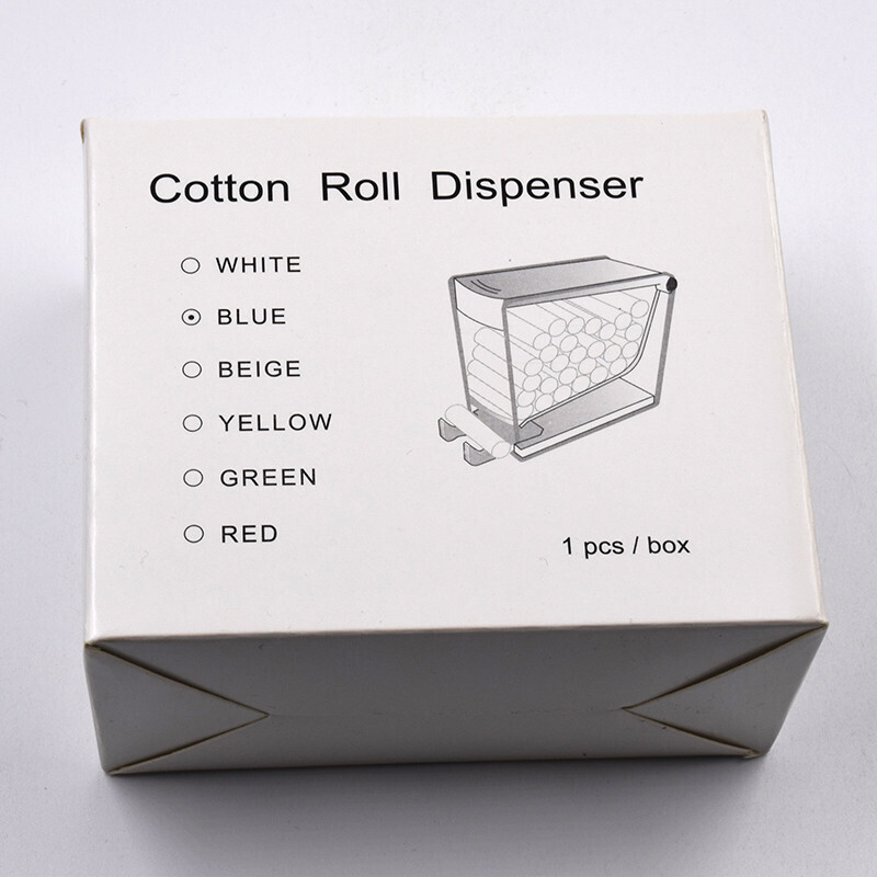 Dental Othodontic Cotton Batting Roll Dispenser Holder Blue Case Press Storage
