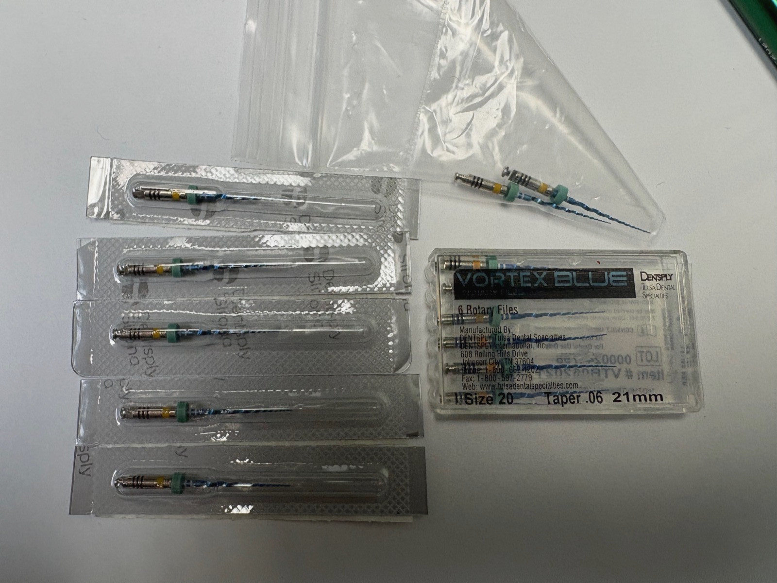 Dentsply Vortex Blue Endo Rotary Files Dental 13 Files – Yellow (20/0.6) 21mm