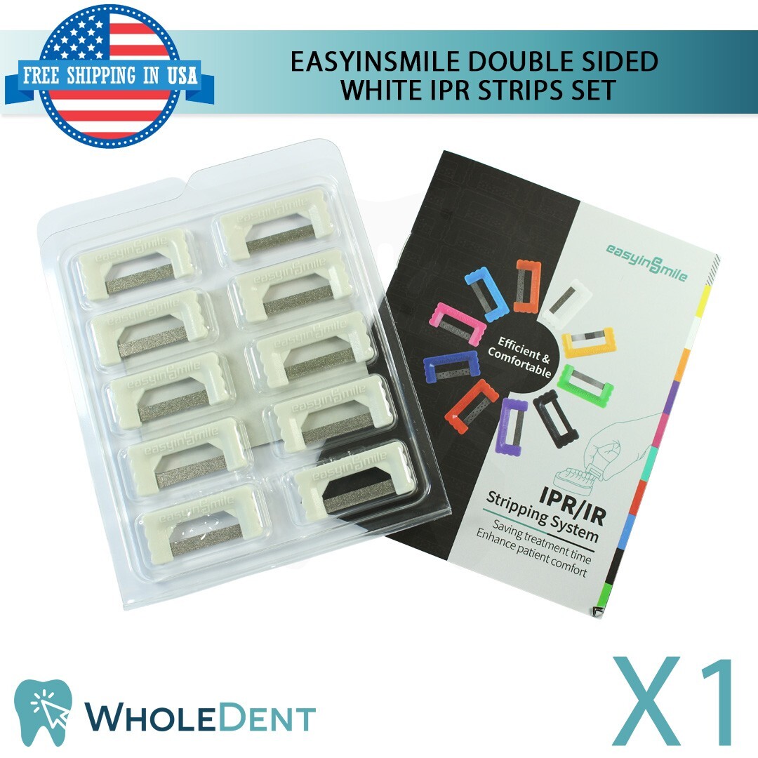 EasyinSmile Dental IPR Double Sided 0.3mm Diamond Coated White Strips 10Pcs Set