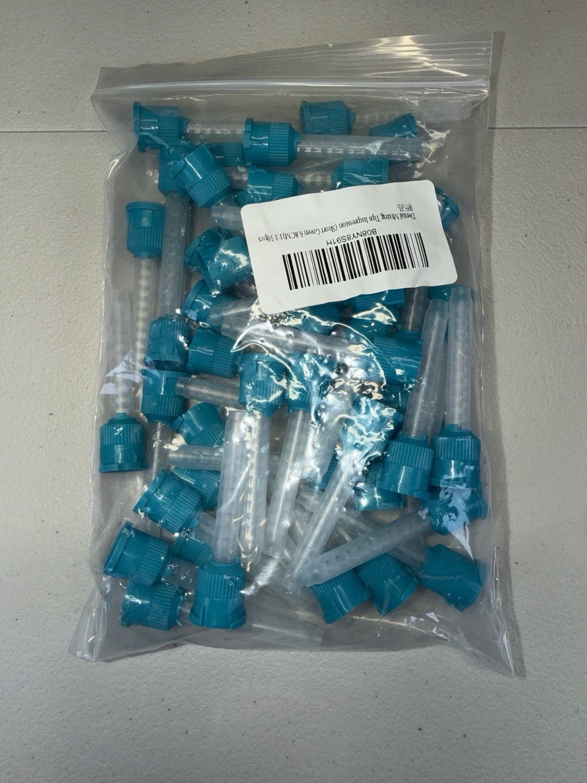 50 Dental Mixing Tips 1:1 Impression Mixing Nozzles Short Green 6.8cm New