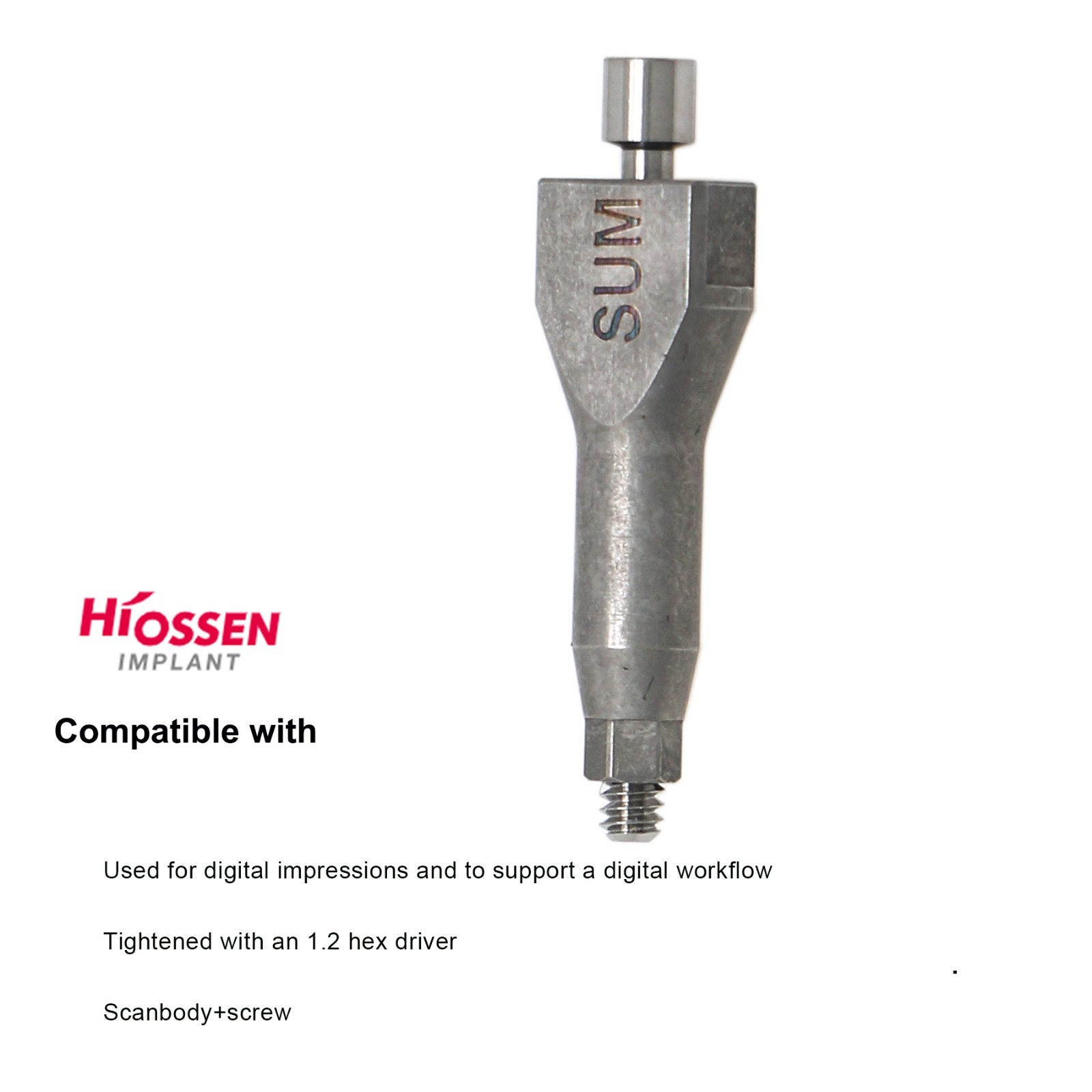 US Internal Hex Implant Scan Body CAD/CAM Abutment Compatible Hiossen Oss ET/TS