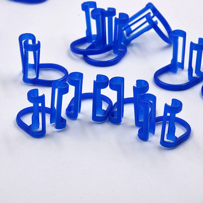50 Pcs Dental Disposable Brown/Blue/Grey Cotton Clip Holder Dispenser Roll Tool