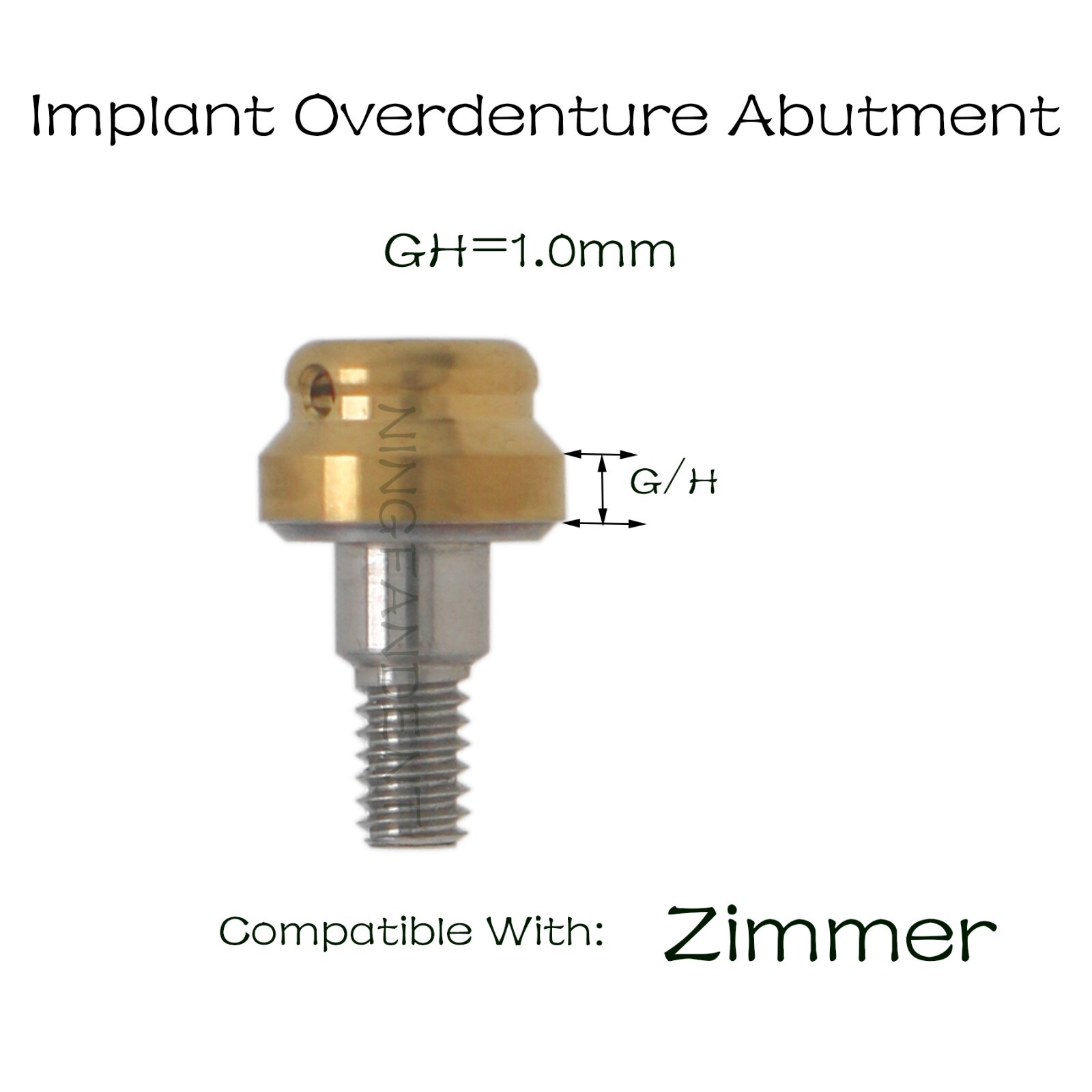 Locator Abutment Zimmer Screw-Vent 4.5mm Dia 1-5mm GH Male Caps Implant Screws