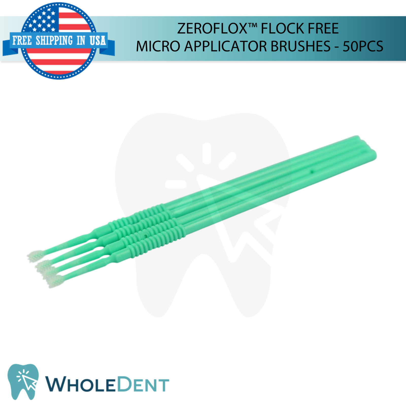 50pcs Dental Flock Free Micro Applicator Brushes Soft Non Absorbing Bristles
