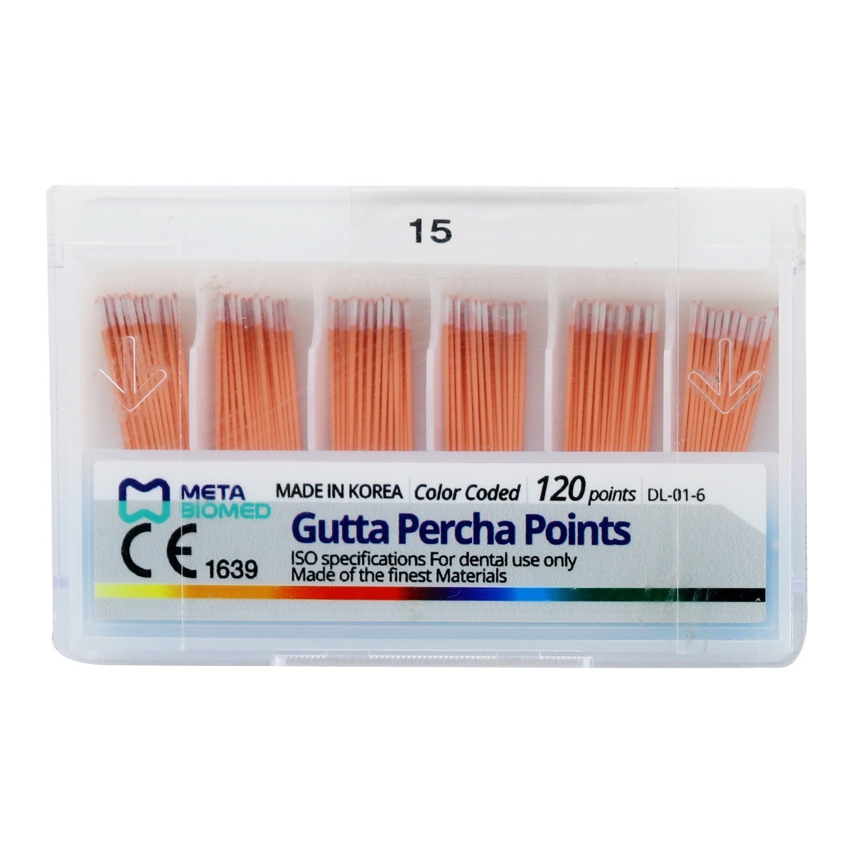 Meta-Biomed Gutta Percha Points .02 Taper Point Hand Rolled All Sizes 120/Box