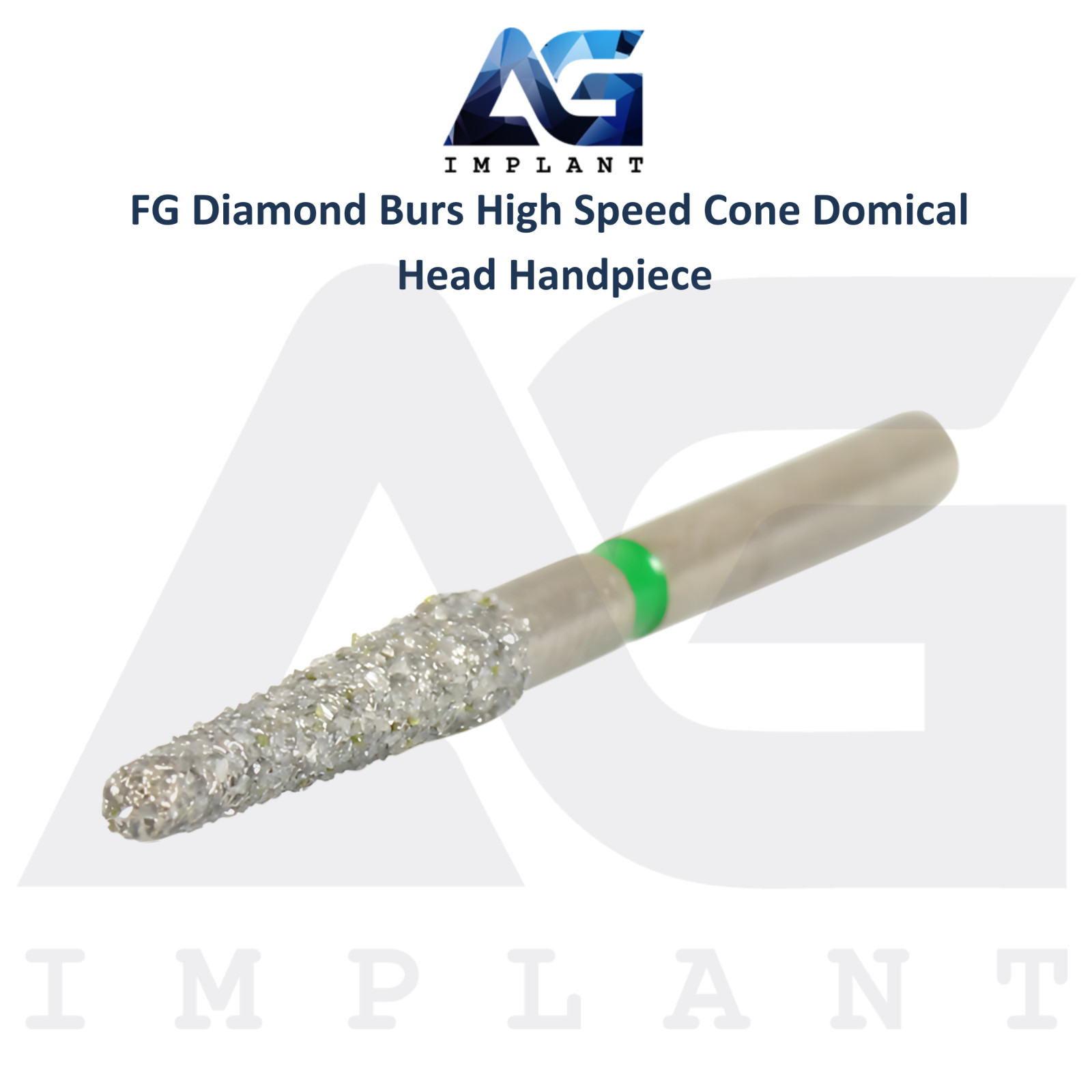 Dental FG Diamond 10 Burs High Speed Cone Domical Head Handpiece Stainless Steel