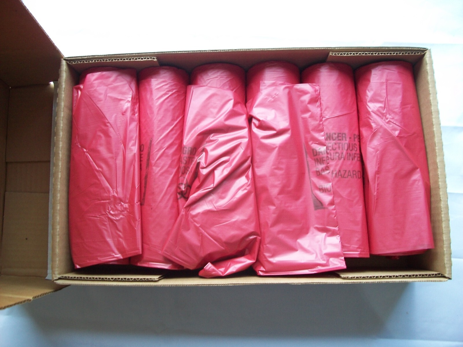 1 CASE – 150 BAGS RED BIO HAZARD WASTE/TRASH BAG LINERS – 36″ X 48″ (44 GAL)