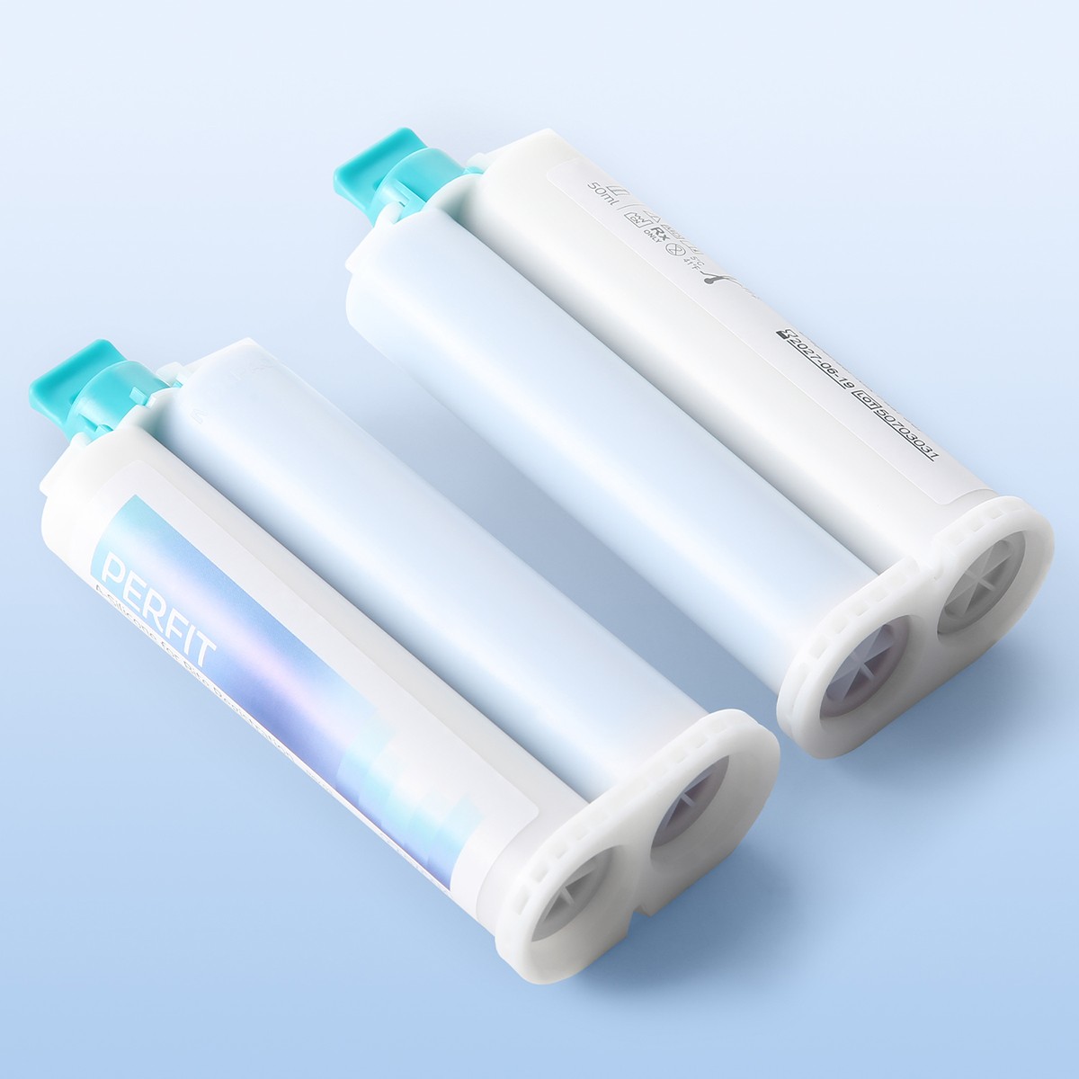 AZDENT 2pcs Dental Bite Registration Material Fast Set 50ML/pcs Mixing Tips