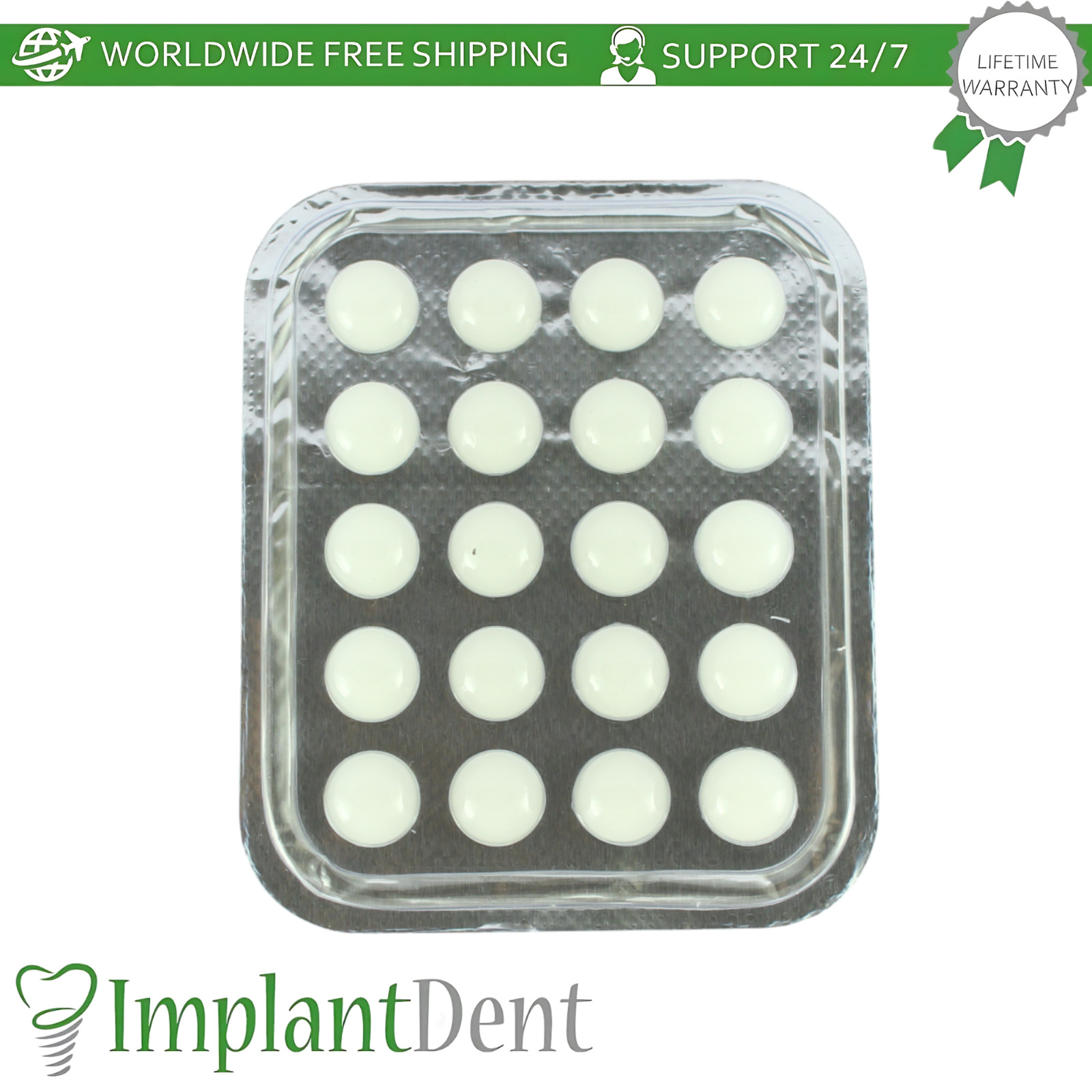 20pcs Ready To Use Braces Dot Wax For Teeth Clear Color Mint Flavor Pre-Shaped