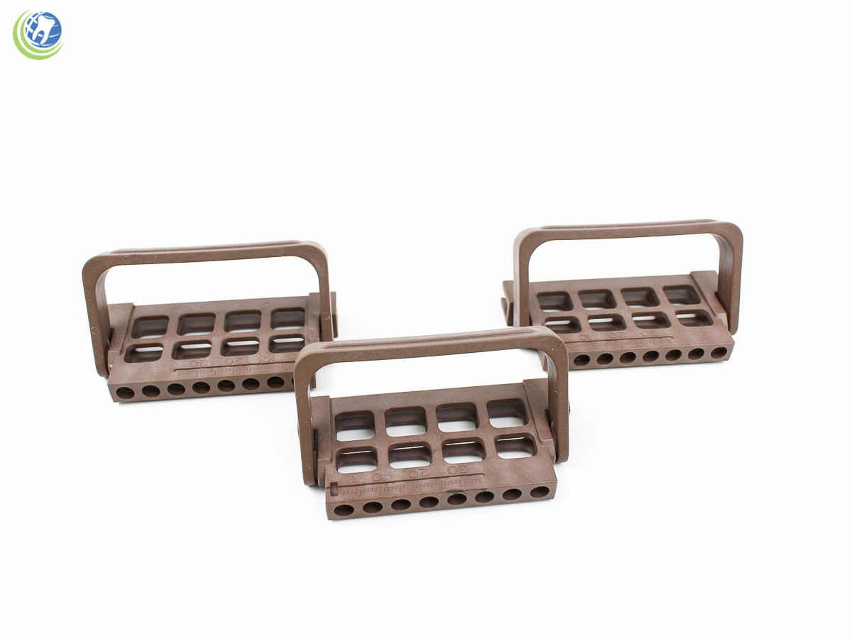 3X Dental Endo File Holder Block Caddy Root Canal W/ Ruler Brown Autoclavable