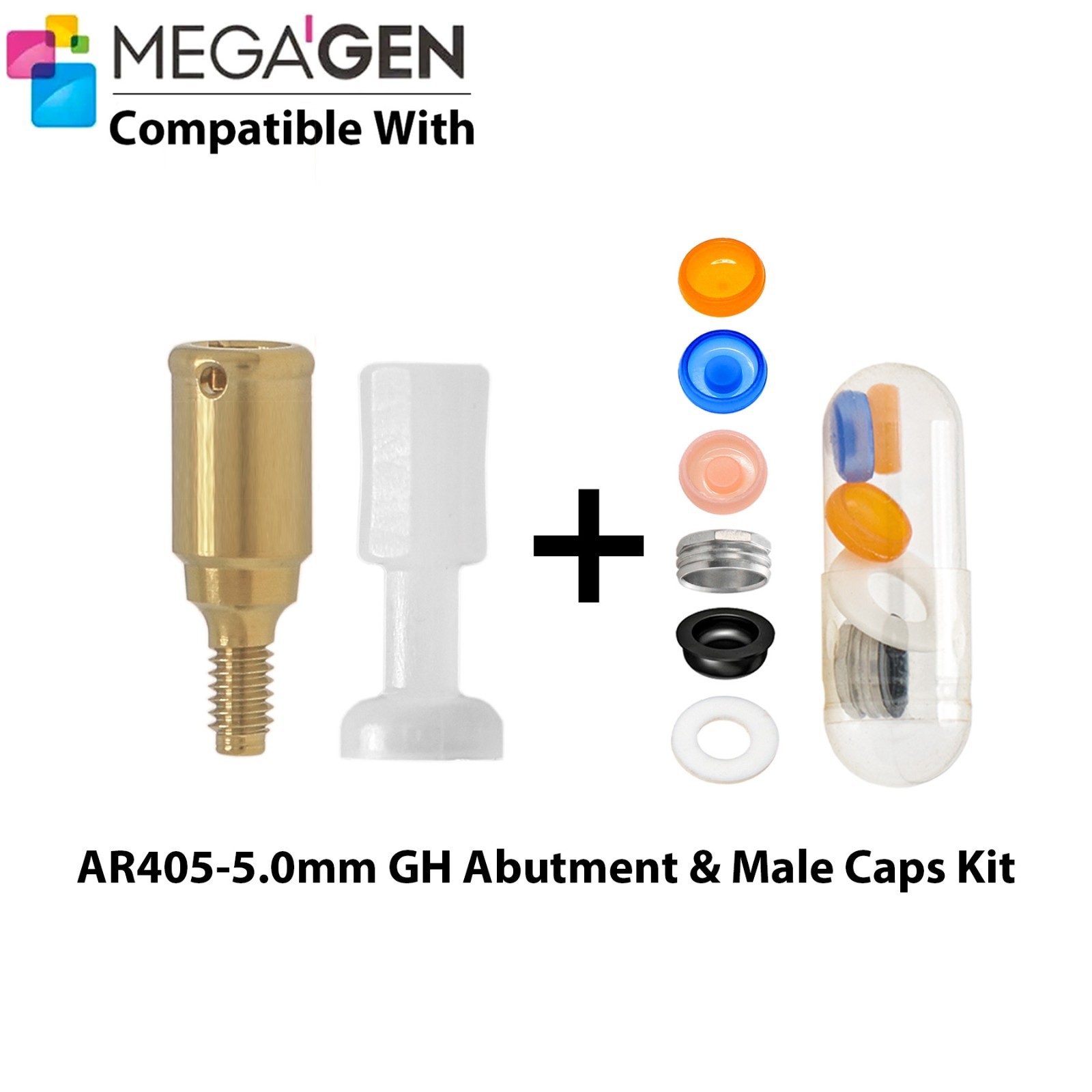 For MegaGen AnyRidge Locator Abutment GH 1-7mm & Overdenture Male Caps Removable