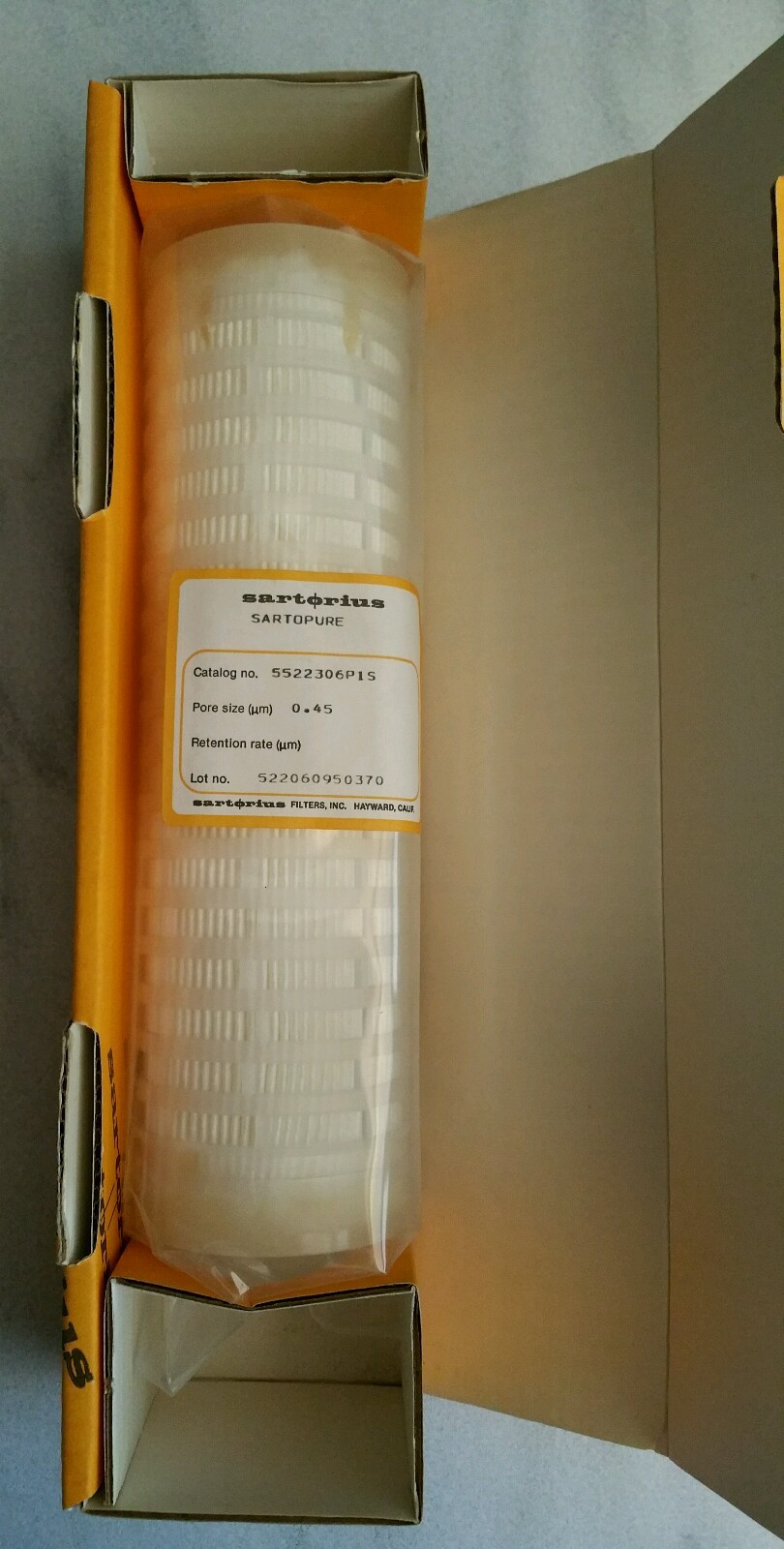 Sartorius Sartopure Filter Cat no. 5522306P1S, 0.45um New in Box