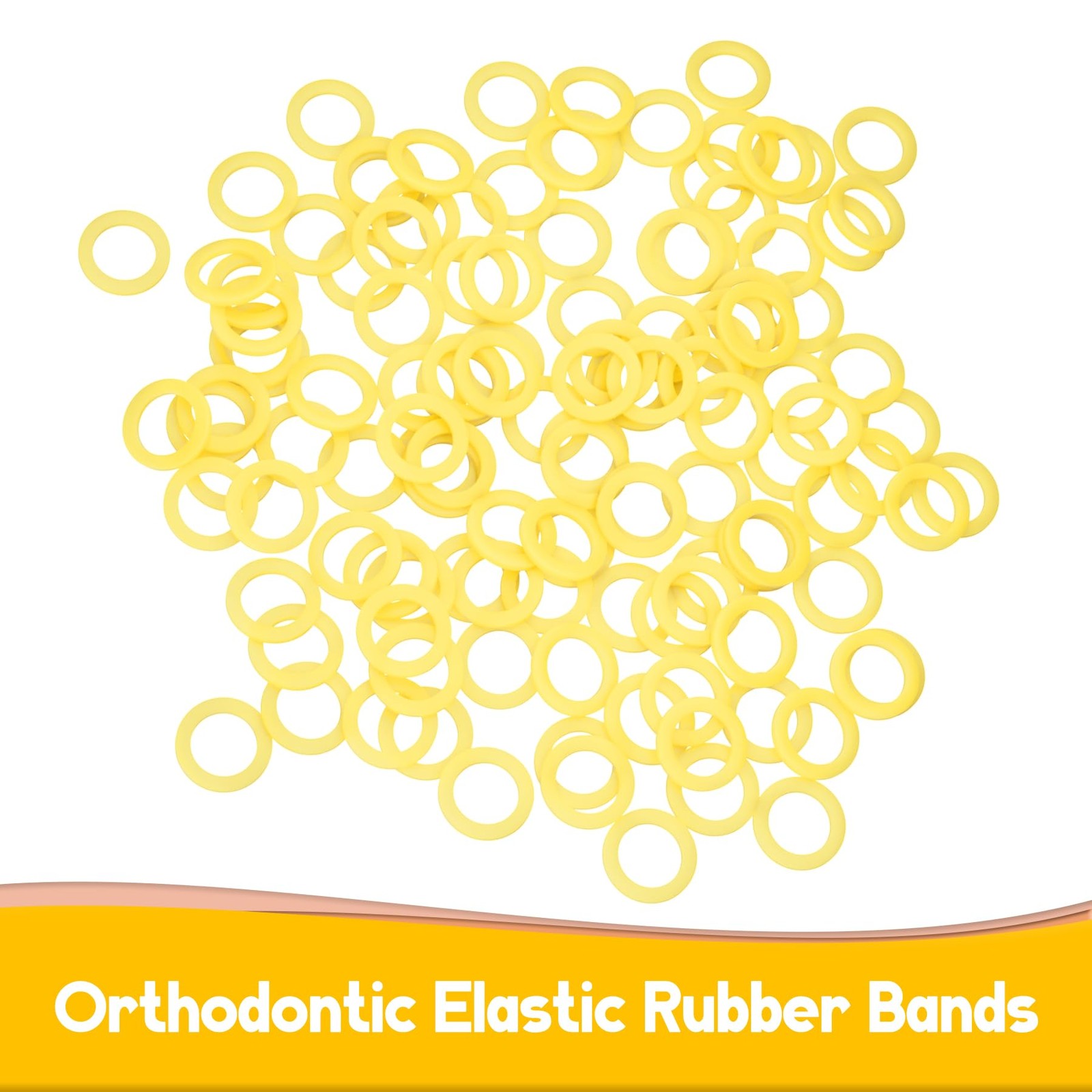 500 Pcs Orthodontic Elastic Rubber Bands, 3.5 Ounces 1/4″,Fox, Light Yellow