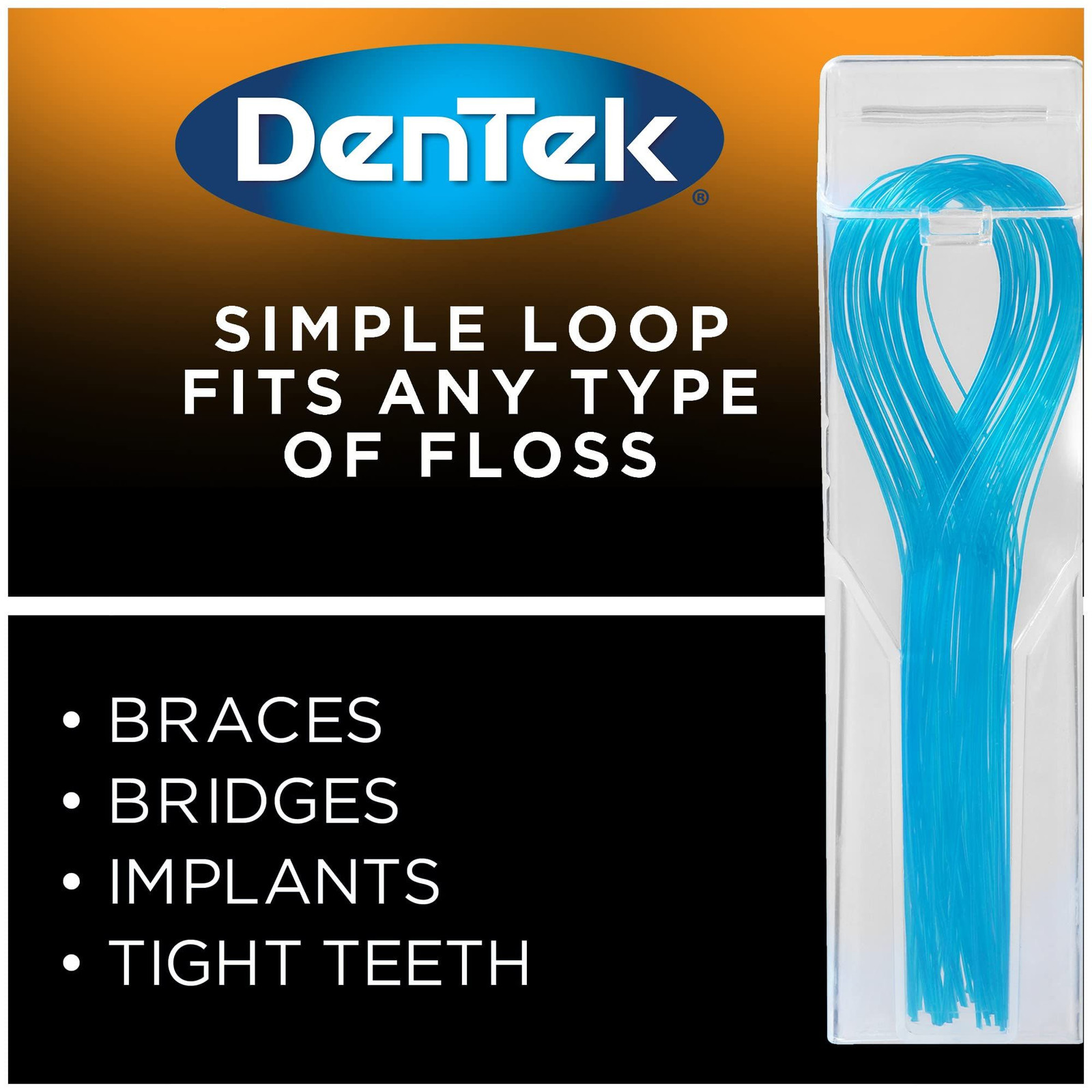 DenTek Floss Threaders for Braces, Bridges & 5 Count (Pack of 60), Blue