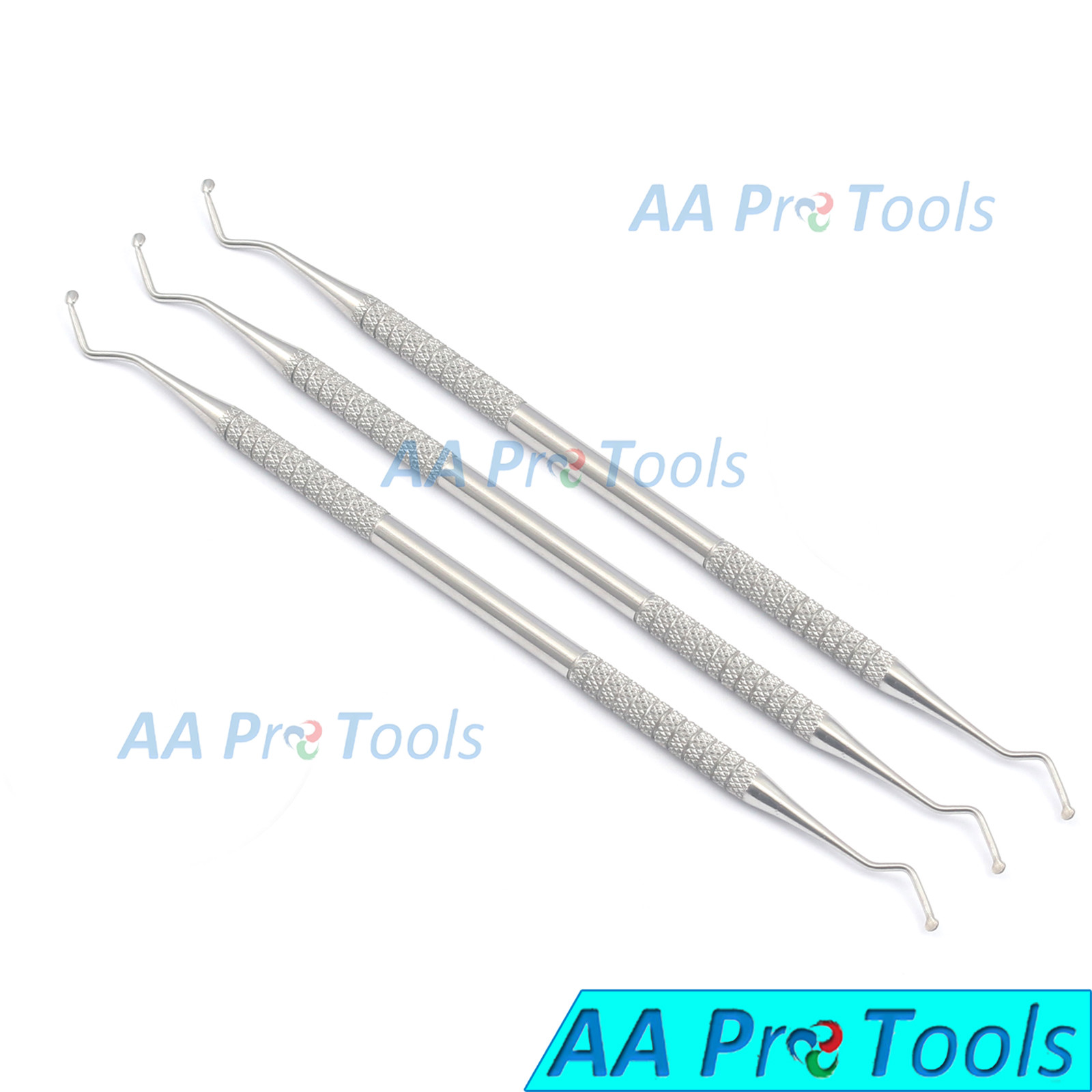 Excavator Set Of 3 Dental Composite Restorative Instruments 1.2mm 1.5mm 2mm