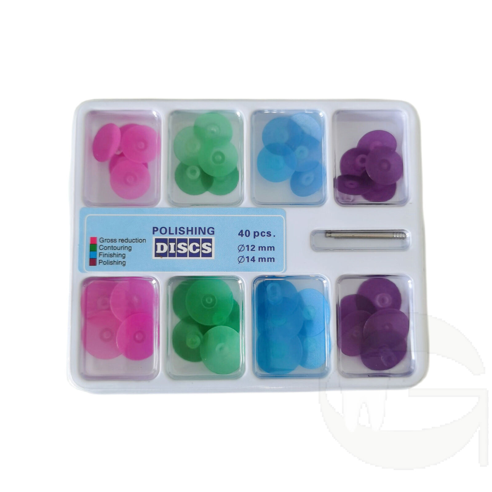 Dental 40 Pcs Discs+1Pcs Mandrel Filling Material Finishing Discs Spiral Diamond