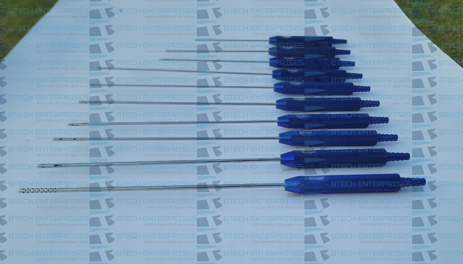 Liposuction Fixed Handle Cannulas Set of 10 Pcs Lipo Plastic Cosmetic Surgery