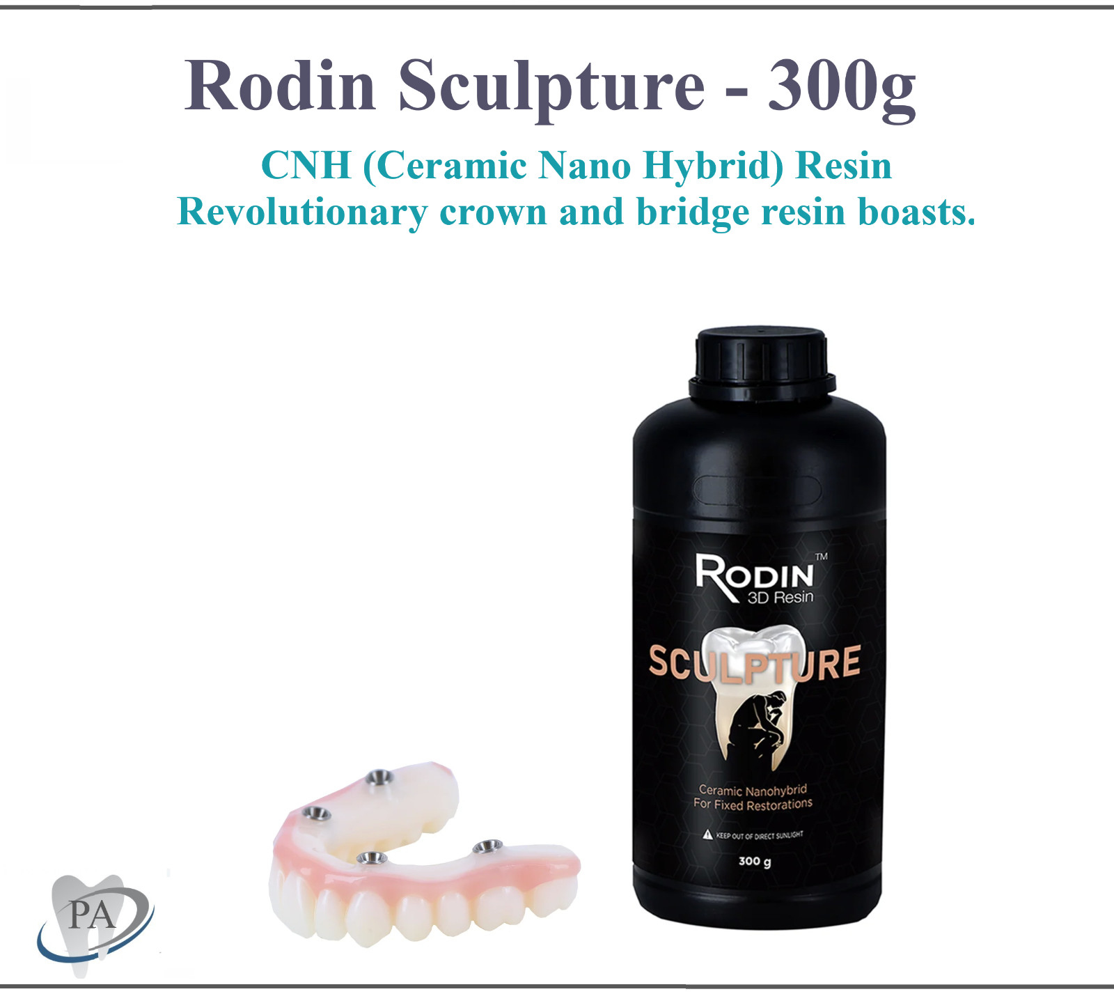 3D Resin Rodin Sculpture Ceramic Nanohybrid Shade 0M3 (Bleach), A1, 600g, 1.2kg