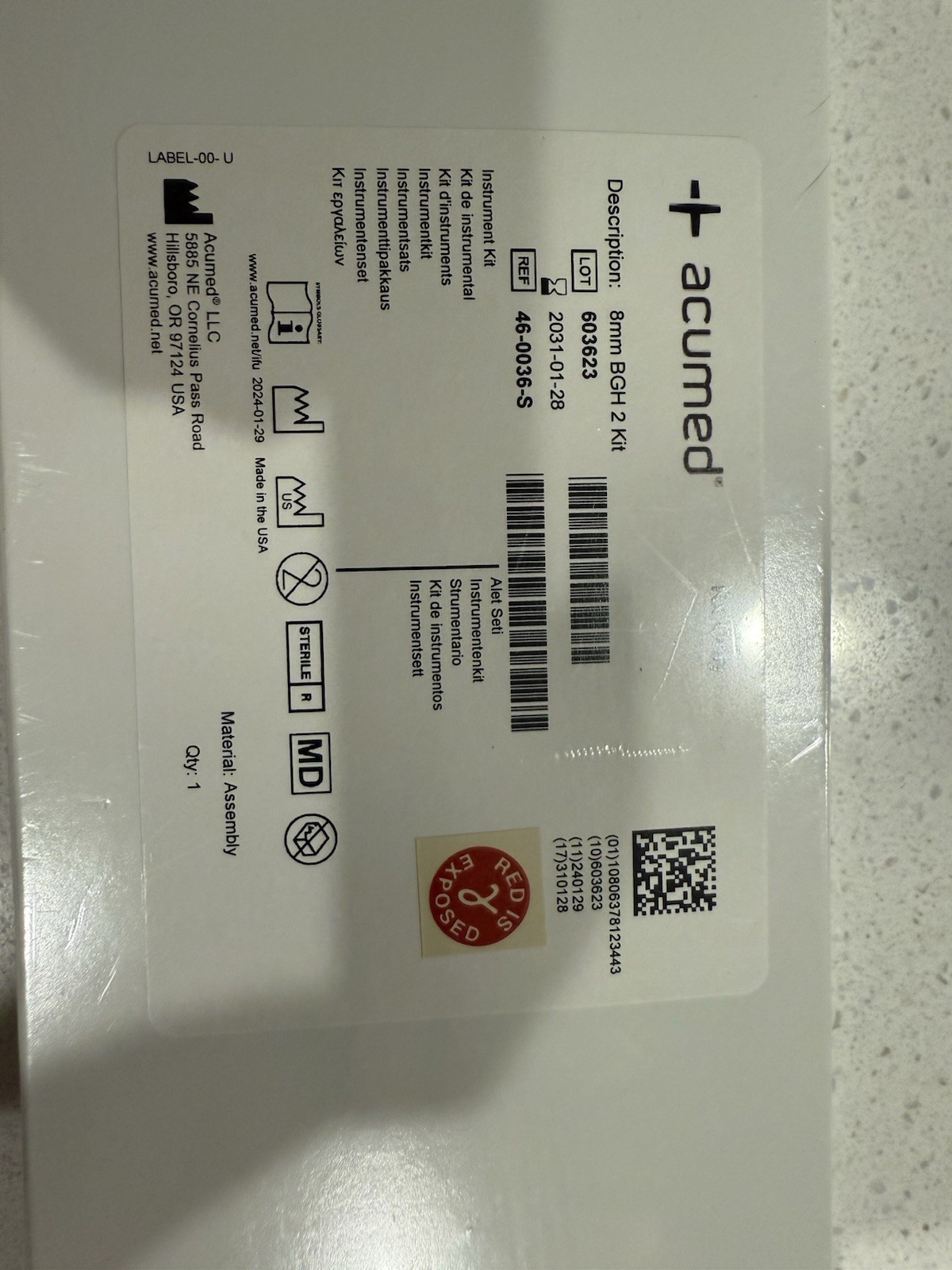 Acumed BGH (Bone Graft Harvest) 2 Kit 8mm