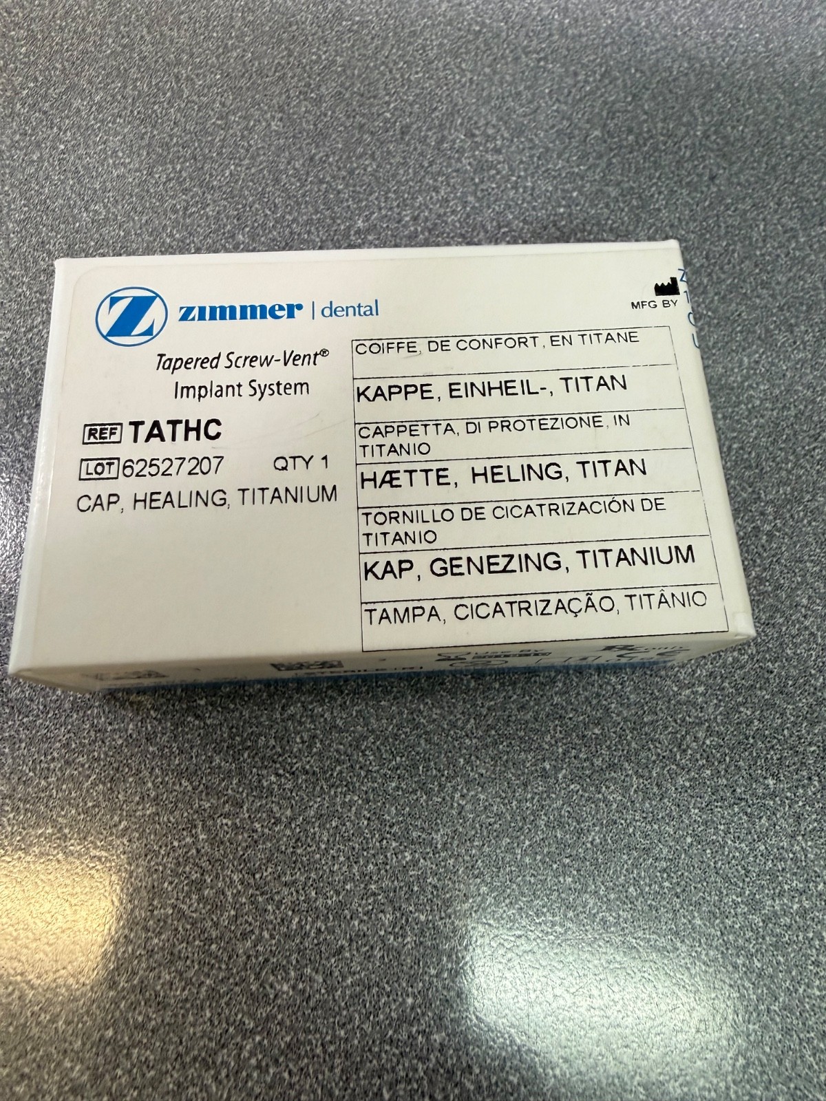 Zimmer Biomet Titanium Healing Cap. Ref: TATHC