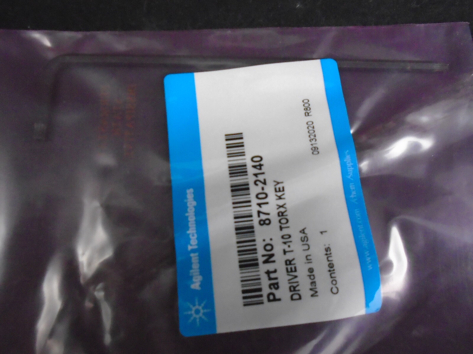 AGILENT Driver T-10 Torx Key L-Wrench Repair Tool 8710-2140 1/Pk