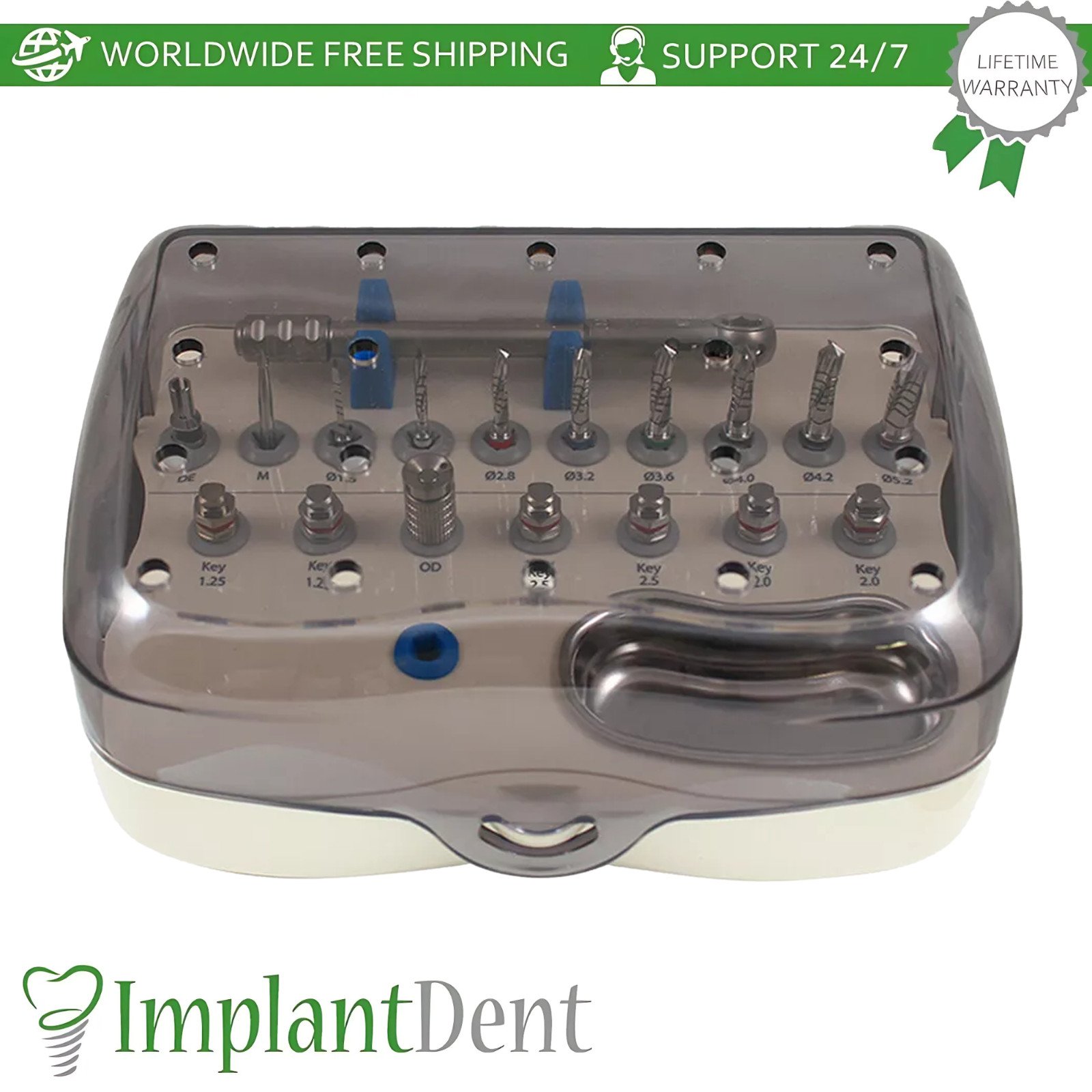 Dental Prime Kit Box Int Hex Content Plastic Stainless Steel Dentistry Lab Tool