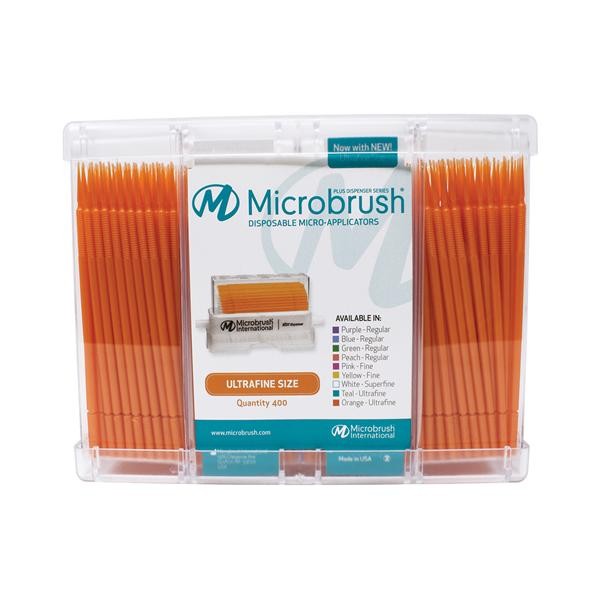 Microbrush PU400OR Microbrush Plus Dispenser UltraFine Orange 400/Pk
