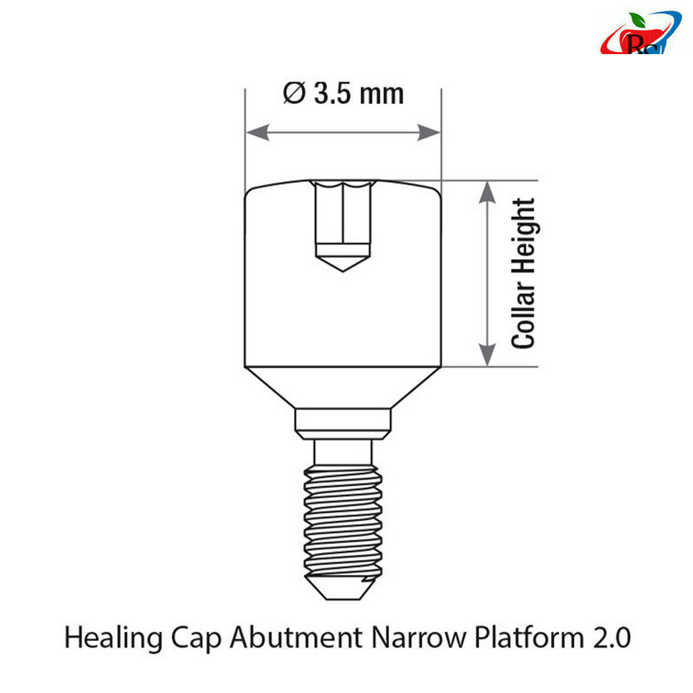 5pcs Dental Healing Cap Slim NP Ø3.5mm Int Hex 2.0mm Connection Titanium
