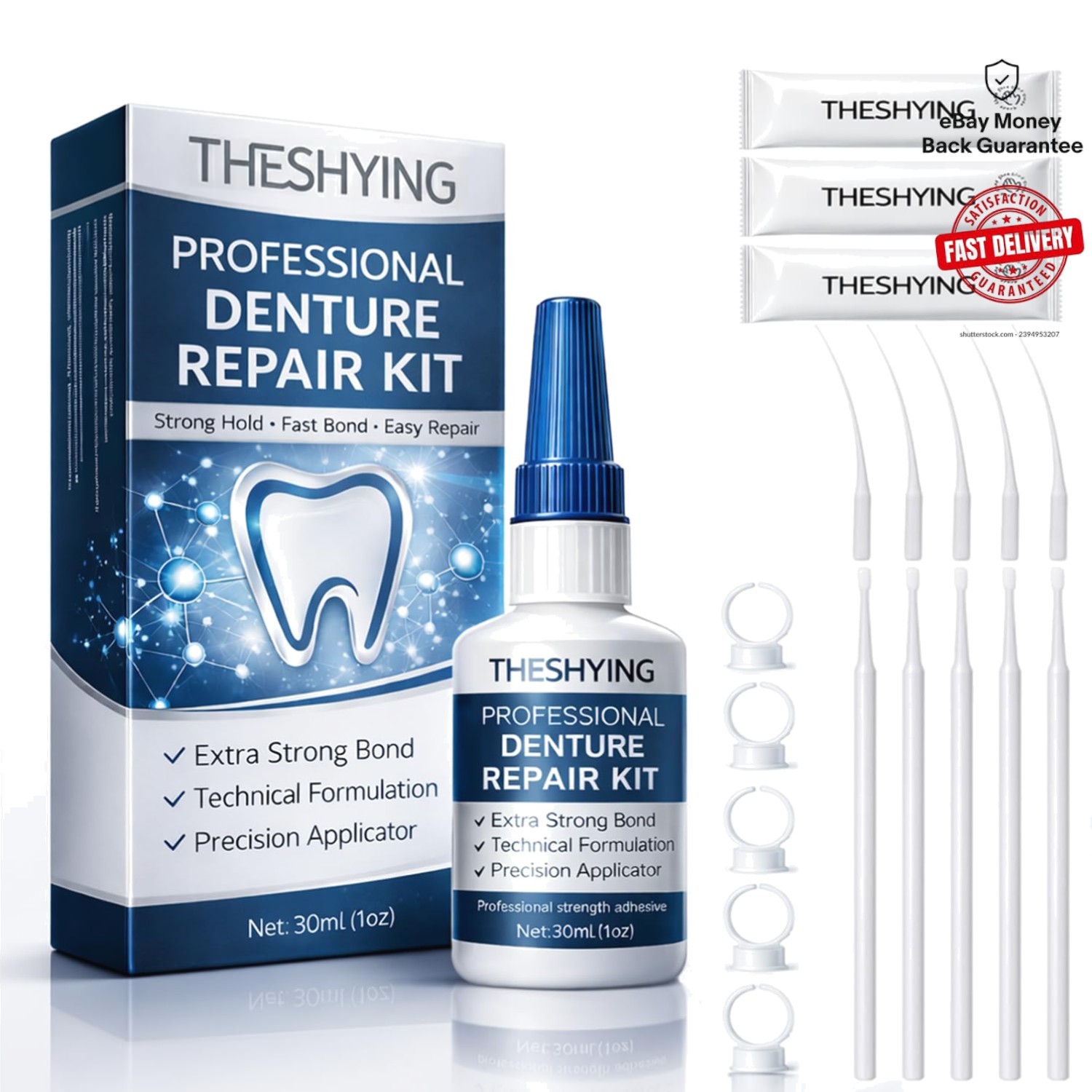 Professional Dental Lab Glue – Quick Bonding for Dentures – 2 oz Safe Formula