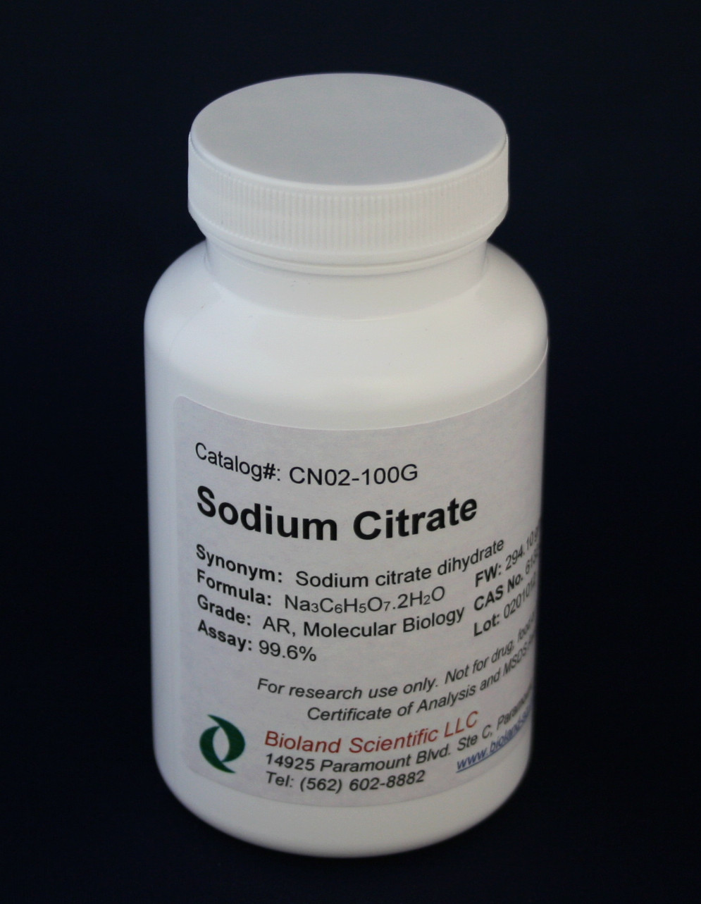 Sodium Citrate, AR/ACS, 99.6%, 100g – 25kg