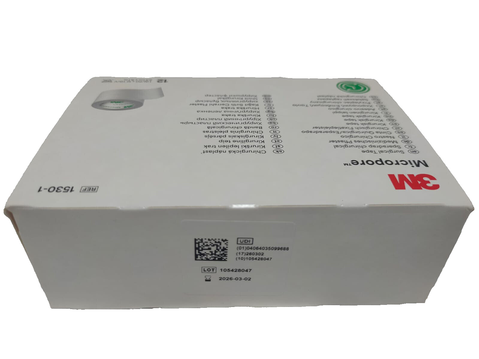 3M Micropore Surgical Tape – 1530-1 (2.5cm x 9.1m) *LOT of 12 Rolls*