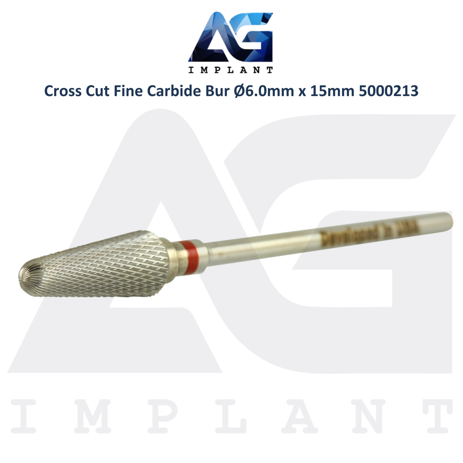 Dental Cross Cut 5000213 Fine Carbide Bur Ø6.0mm x 15mm Lab Supplies