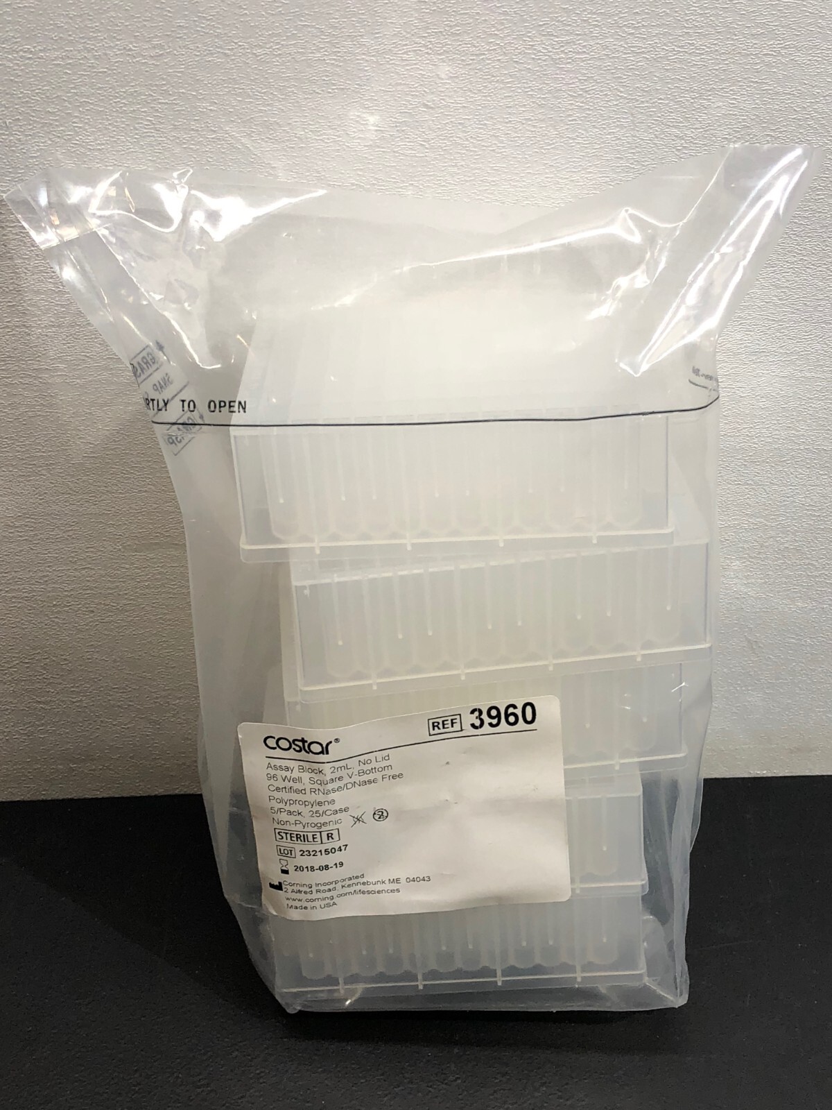 Costar Assay Block 2mL No Lid 96 Well Square V-Bottom 3960 5/Pk