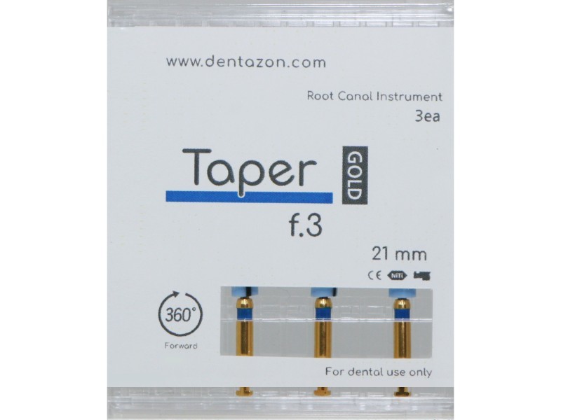 Endodontic Taper Gold Root Canal File 1 box (3EA.) 19,21,25mm