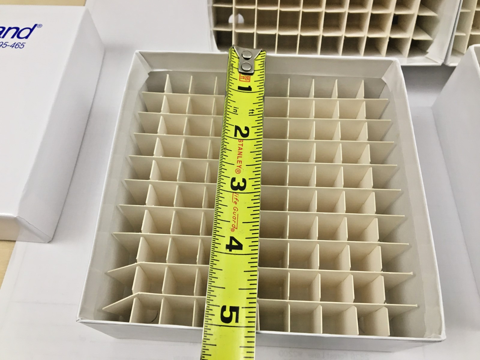 Fisher Scientific 03-395-465 Cryo Freezer Box 5x5x2 w/ 100 Cell Divider – 10 ea.