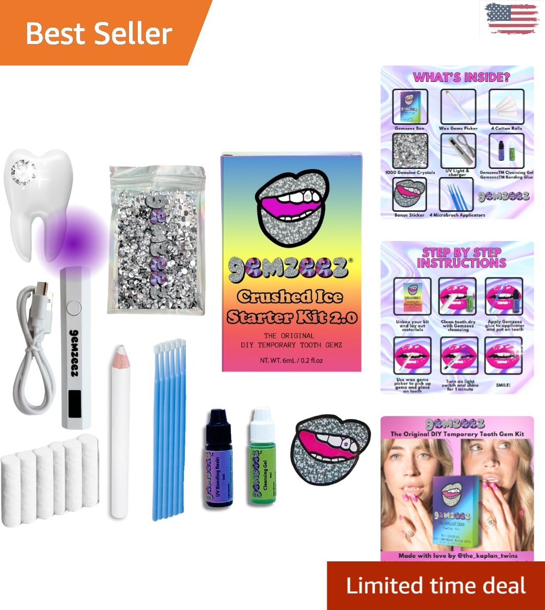 DIY Tooth Gemz Starter Kit: Temporary Cosmetic Crystals for a Sparkling Smile