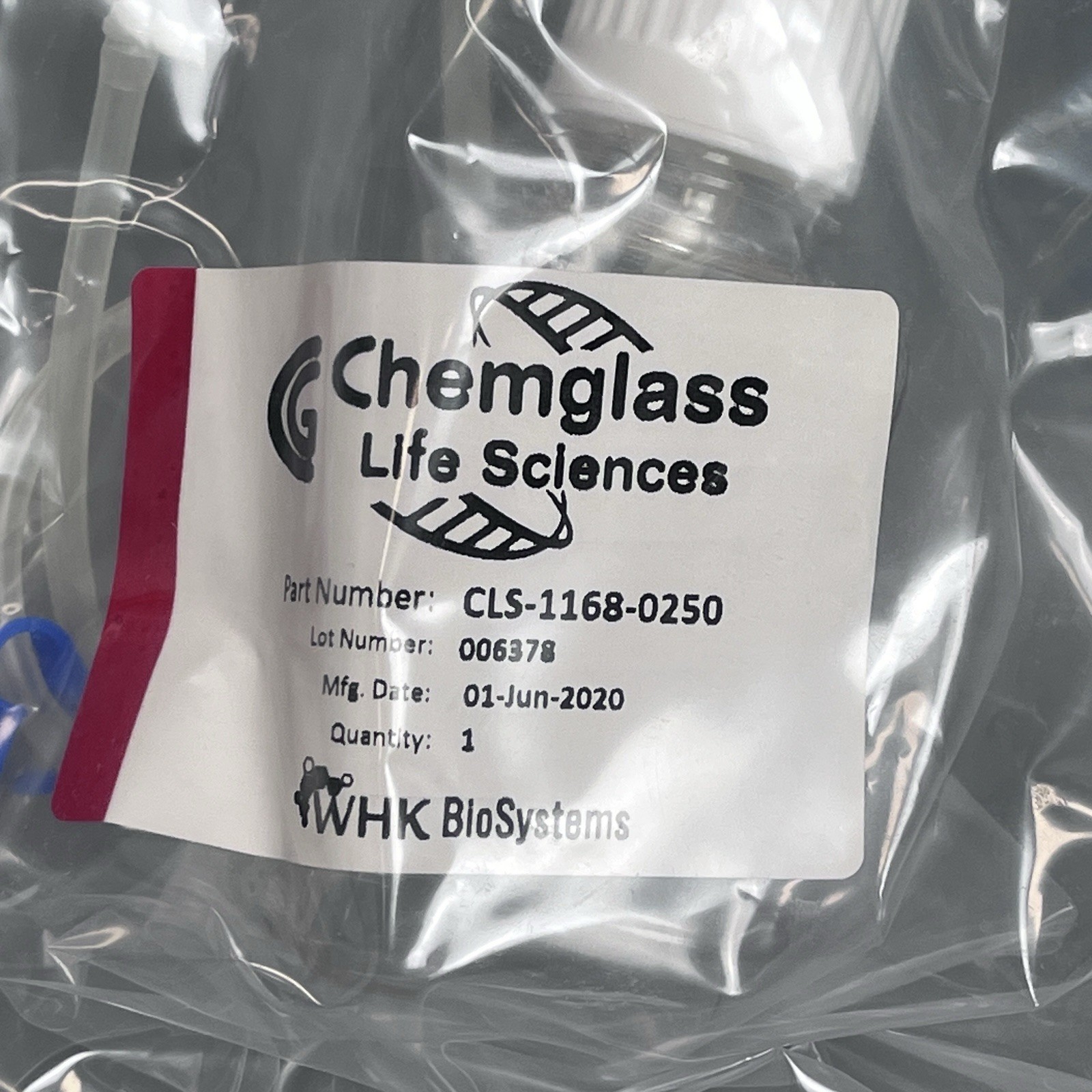 Chemglass Media Bottle Assembly 250 ml 2 Port PETG Case of 10 Bottles