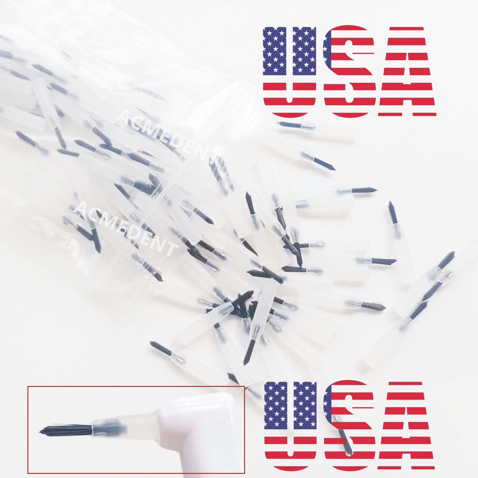1000Pcs Dental Micro Brushes Composite Resin Mini Applicator Brush Tips Handle