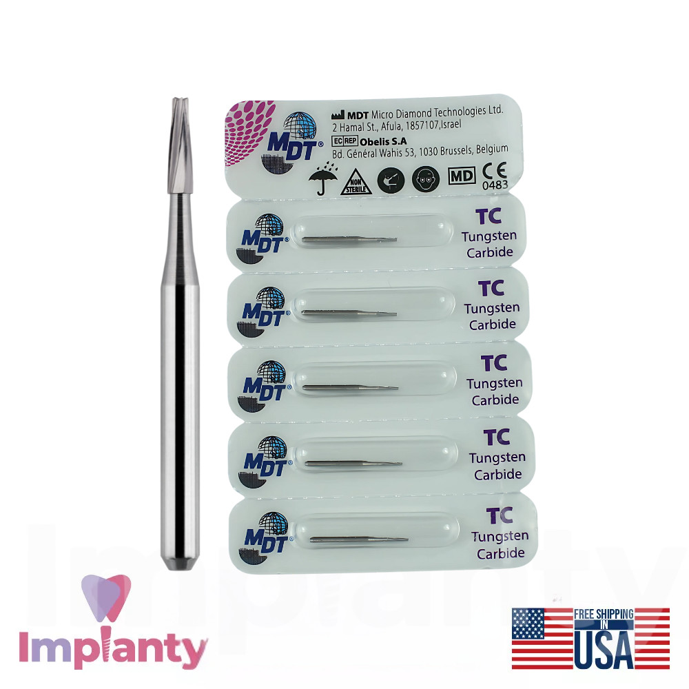 MDT Dental Tapered Fissure Plain Cut FG Carbide Burs Restorative Dentistry