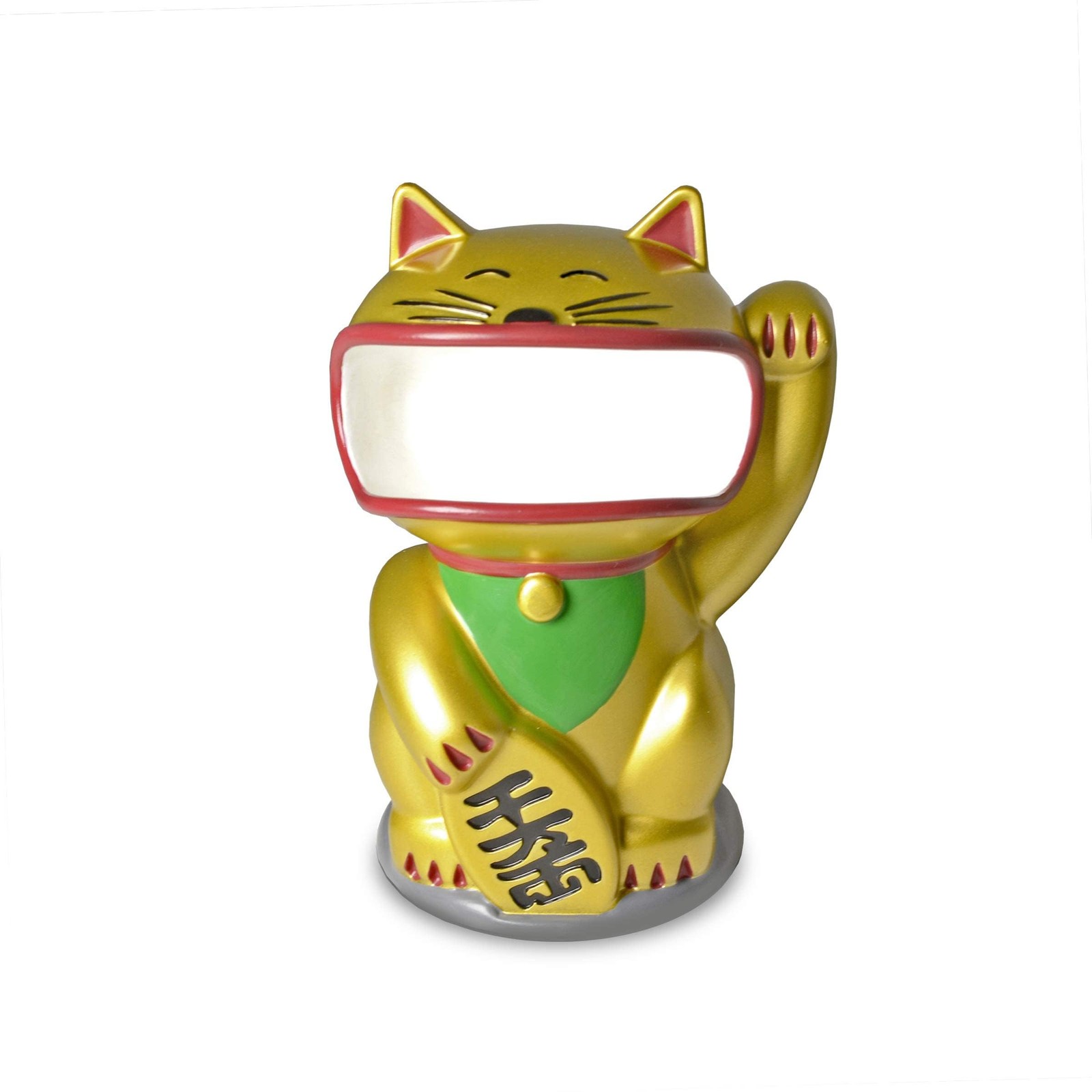Retainer Buddy Lucky Cat – Sanitary Storage for Retainers Clear 6 Inch, Gold